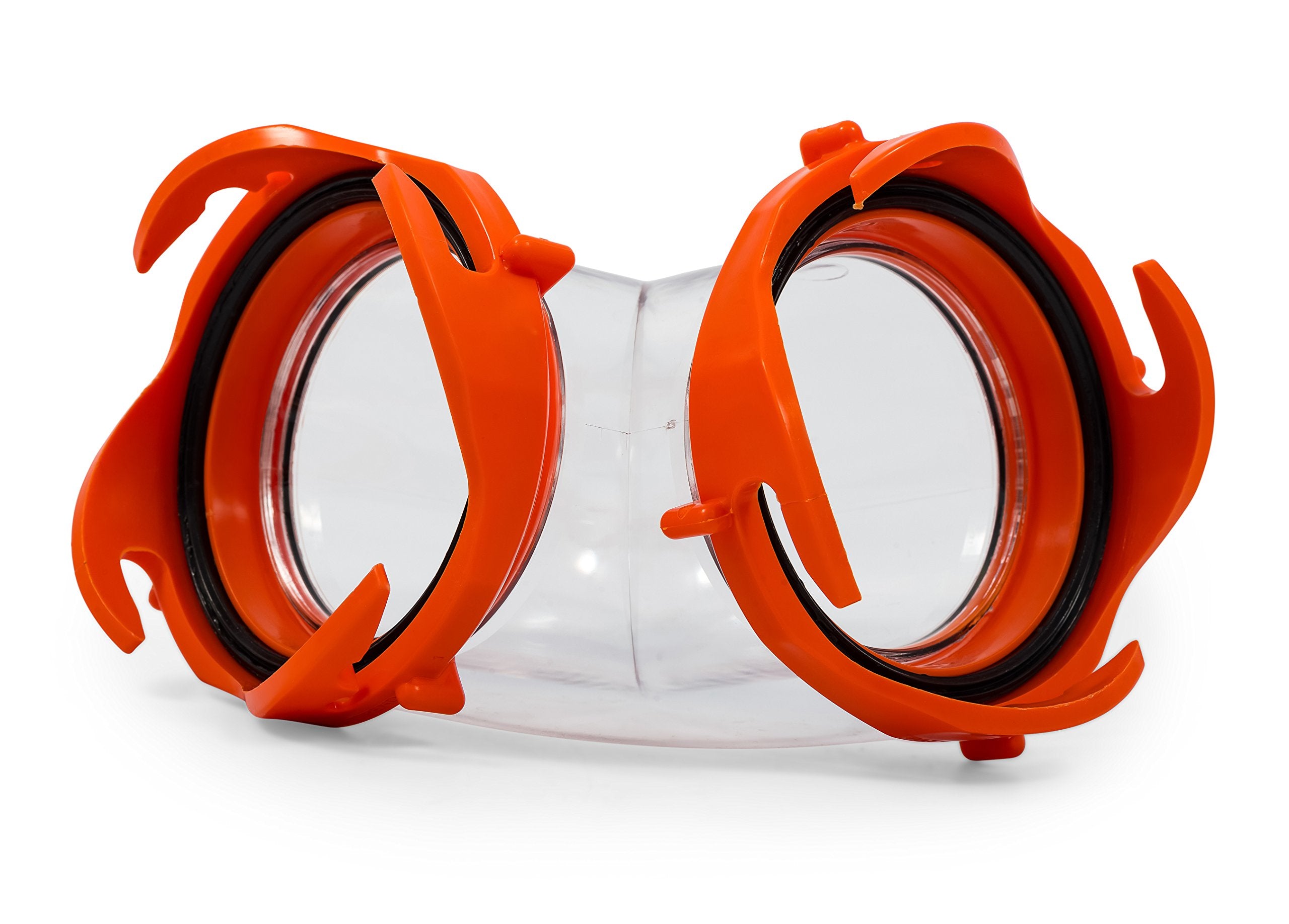 Camco Rhino 90-Degree RV Tote Tank Adapter - Features Clear Low-Profile 90-Degree Elbow & 4 Bayonet Prongs on Each End for Odor-Tight Locking Action - Crafted of Heavy-Duty Resin (39485)