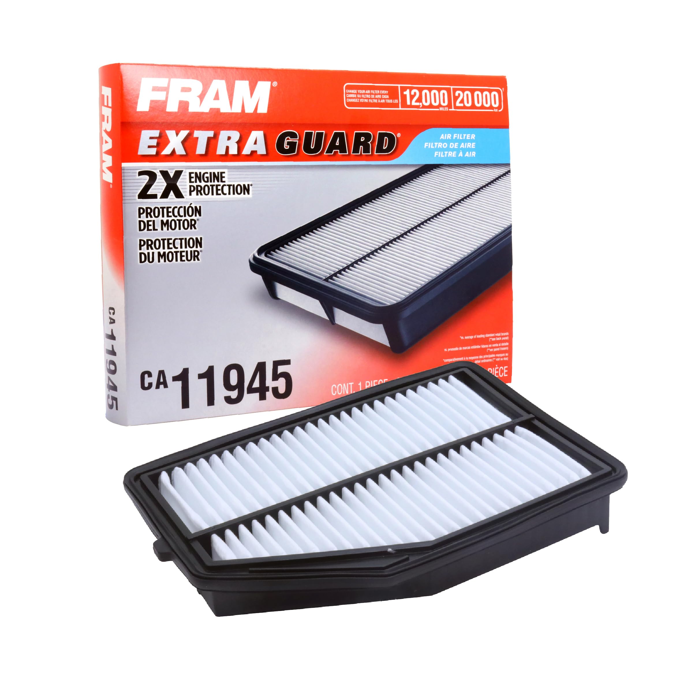 FRAM Extra Guard CA11945 Replacement Engine Air Filter for Select 2015-2016 Honda CR-V (2.4L), Provides Up to 12 Months or 12,00