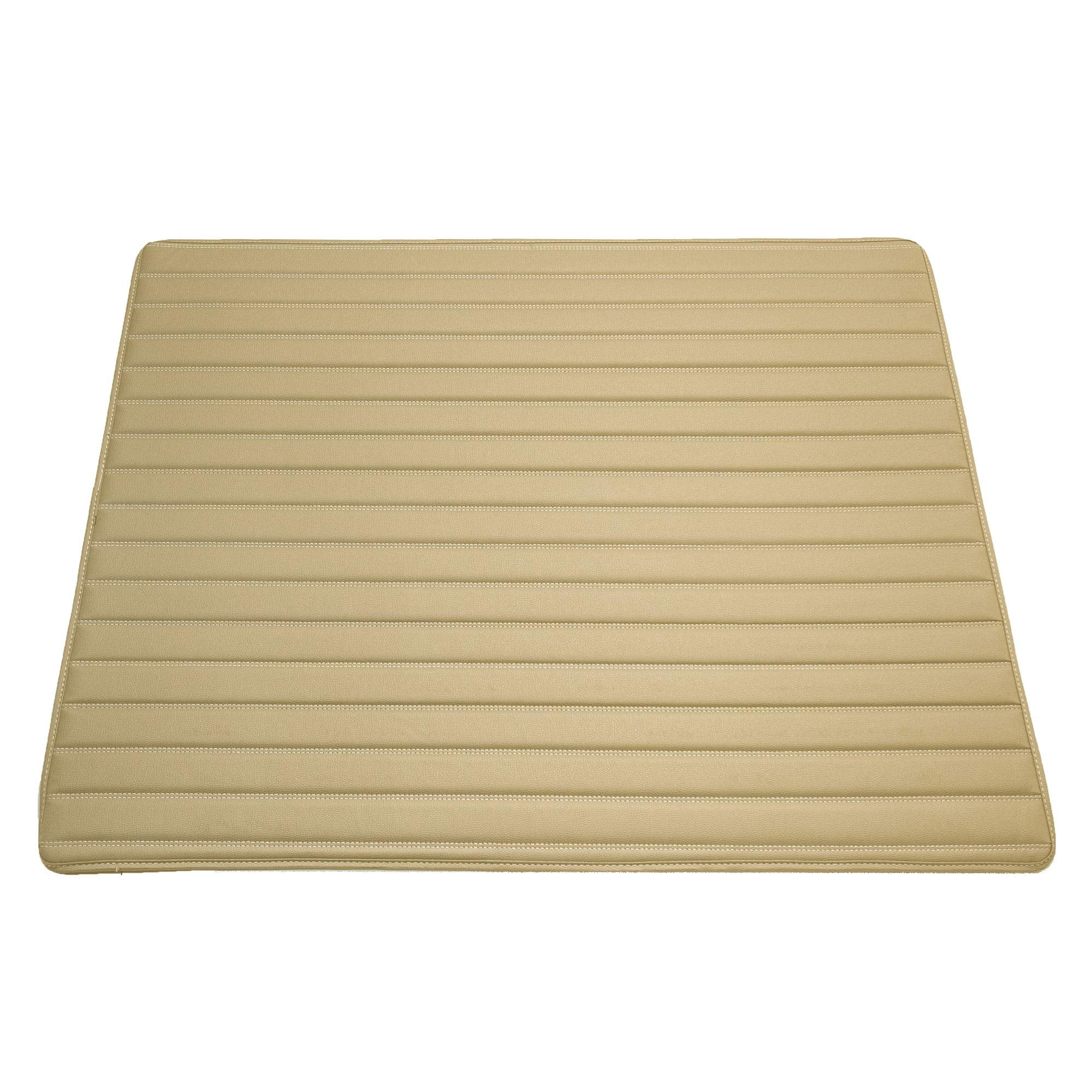 Fh Group F16500 Deluxe Heavy-Duty Faux Leather Multi-Purpose Cargo Liner, Striped, 32   , Beige Color - Universal Fit For Trucks
