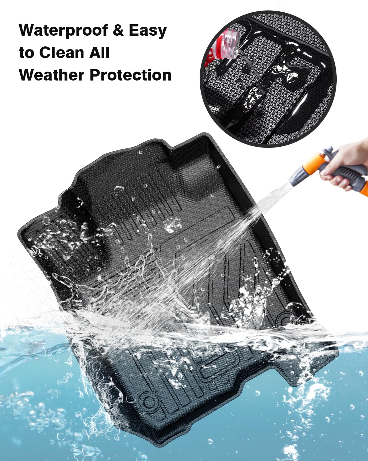 Powerty Floor Mats & Cargo Liner For 2023 2024 2025 Honda Hrv Hr-V Accessories Floor Mats 2 Row Liner Set All Weather Tpe 3D Flo