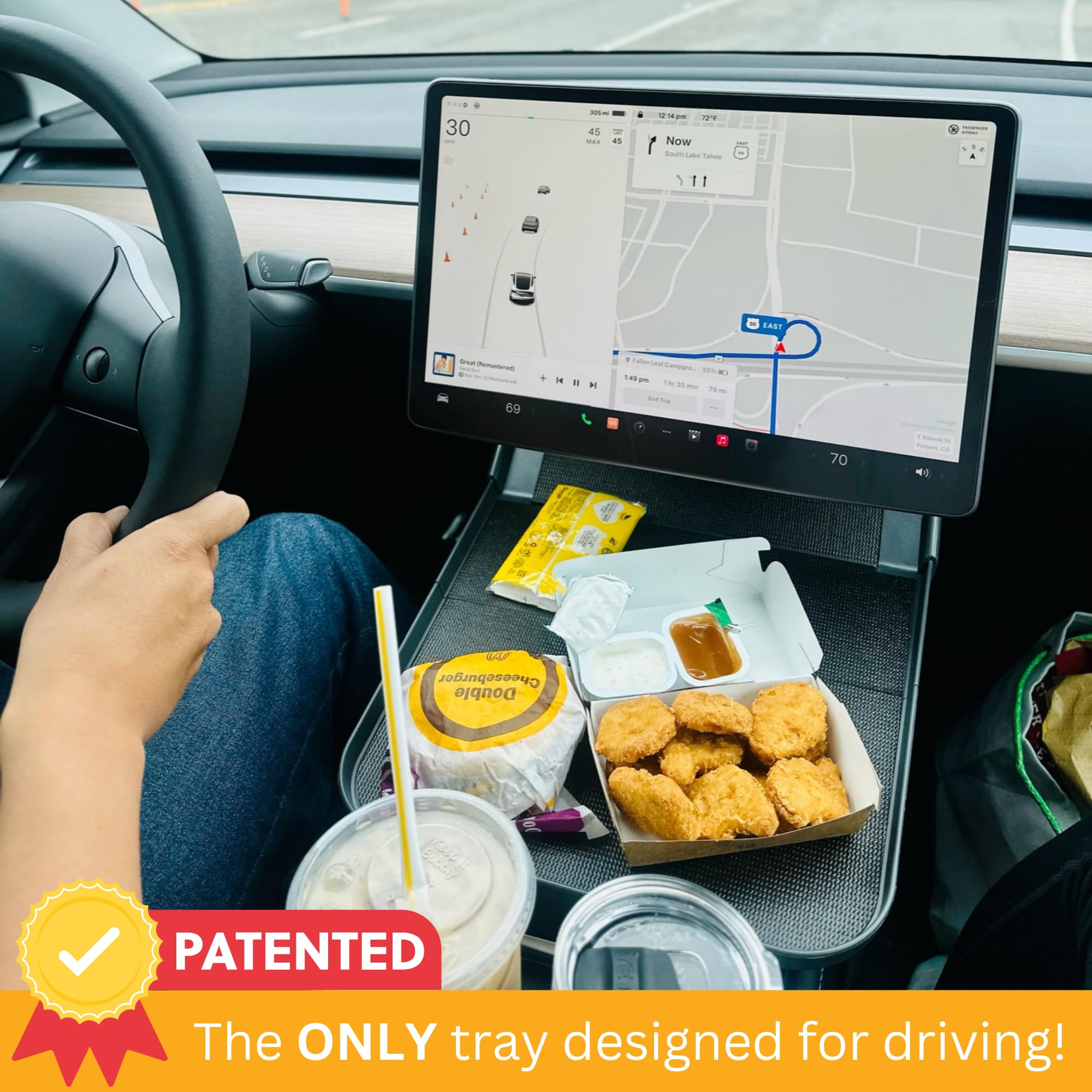 Ennovatools Tesla Model Y Model 3 Accessories 2020 To 2024, Car Eating Food Table Alset Tray, Center Console Organizer, For Autopilot, Road Trips. Anti-Slip Mat For Stability. (Tray Only)