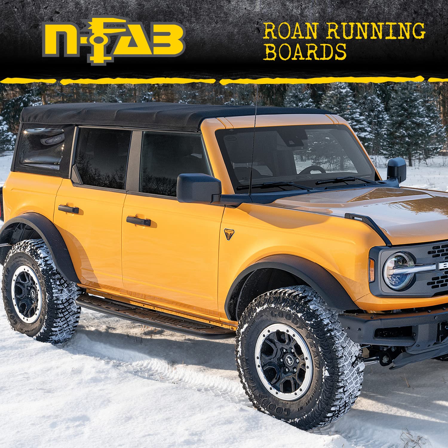 N-Fab Roan Running Boards For Silverado/Sierra | Cab Length, Extra Large 5.5'' Step Plate, Textured Black | Nbc07Cc-Tx | Fits 20
