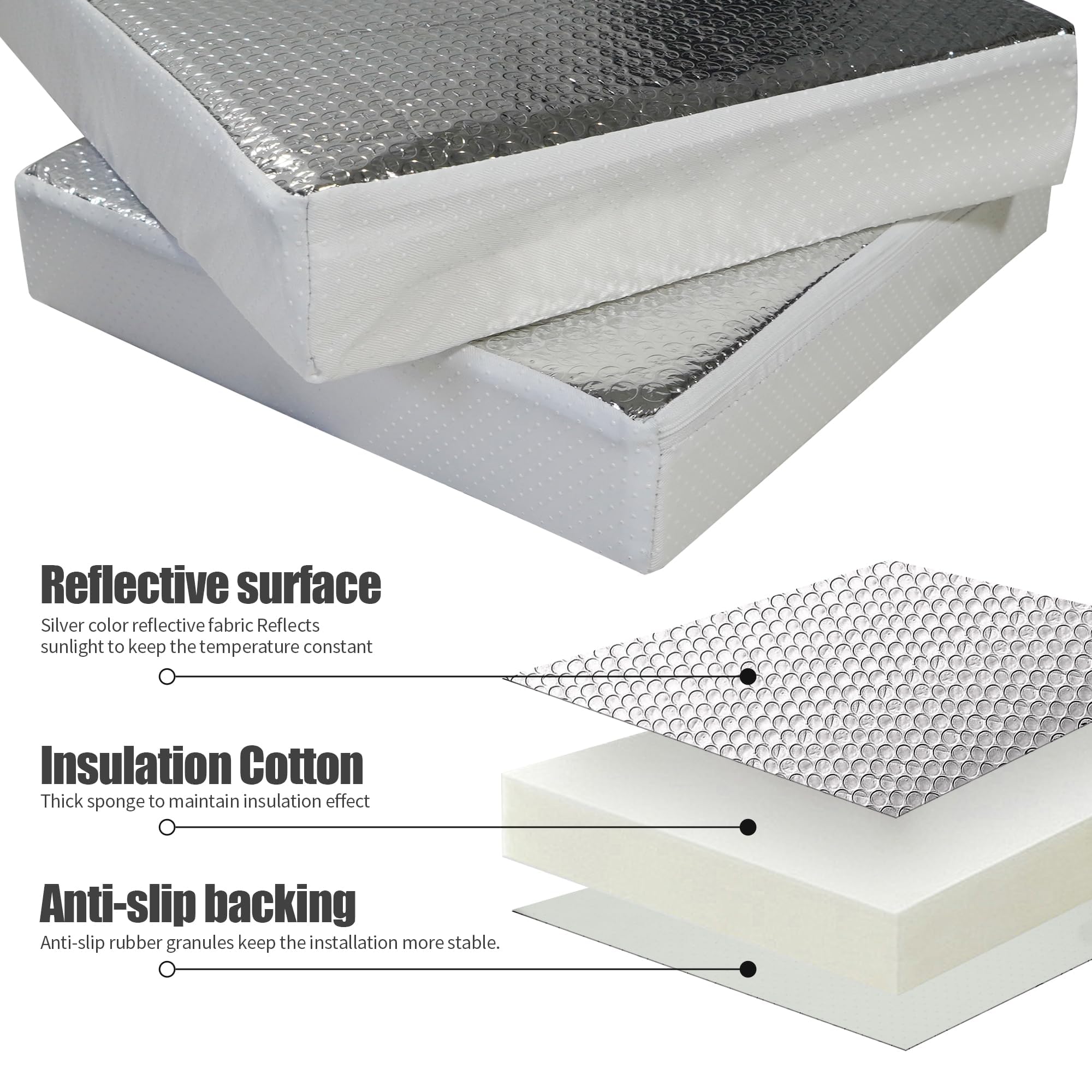 runfider 22 * 14 * 3'''' RV Vent Insulator RV Skylight Cover with Reflective Surface Universal Camper Skylight Shade for Vent In