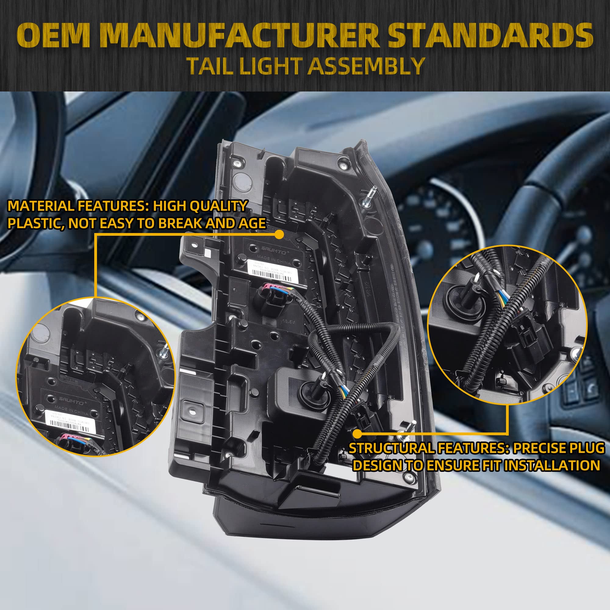 Dasbecan Left Driver Side Tail Light Led Tail Light Assembly Compatible With 2015-2020 Gmc Yukon And Yukon Xl