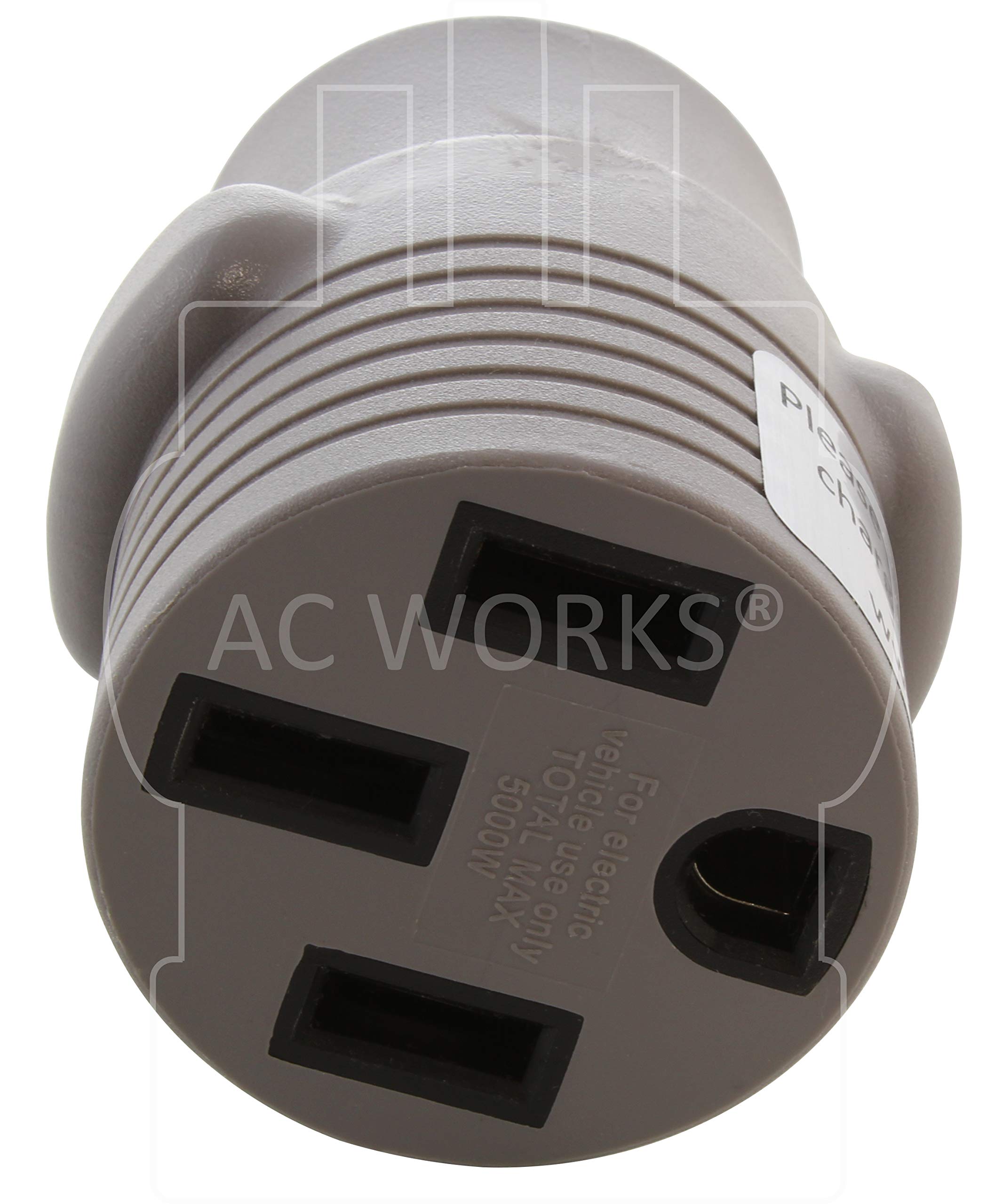 Ac Works Ev Charging Adapter For Tesla Use (L6-30 30A 250V 3-Prong To Tesla- Straight)