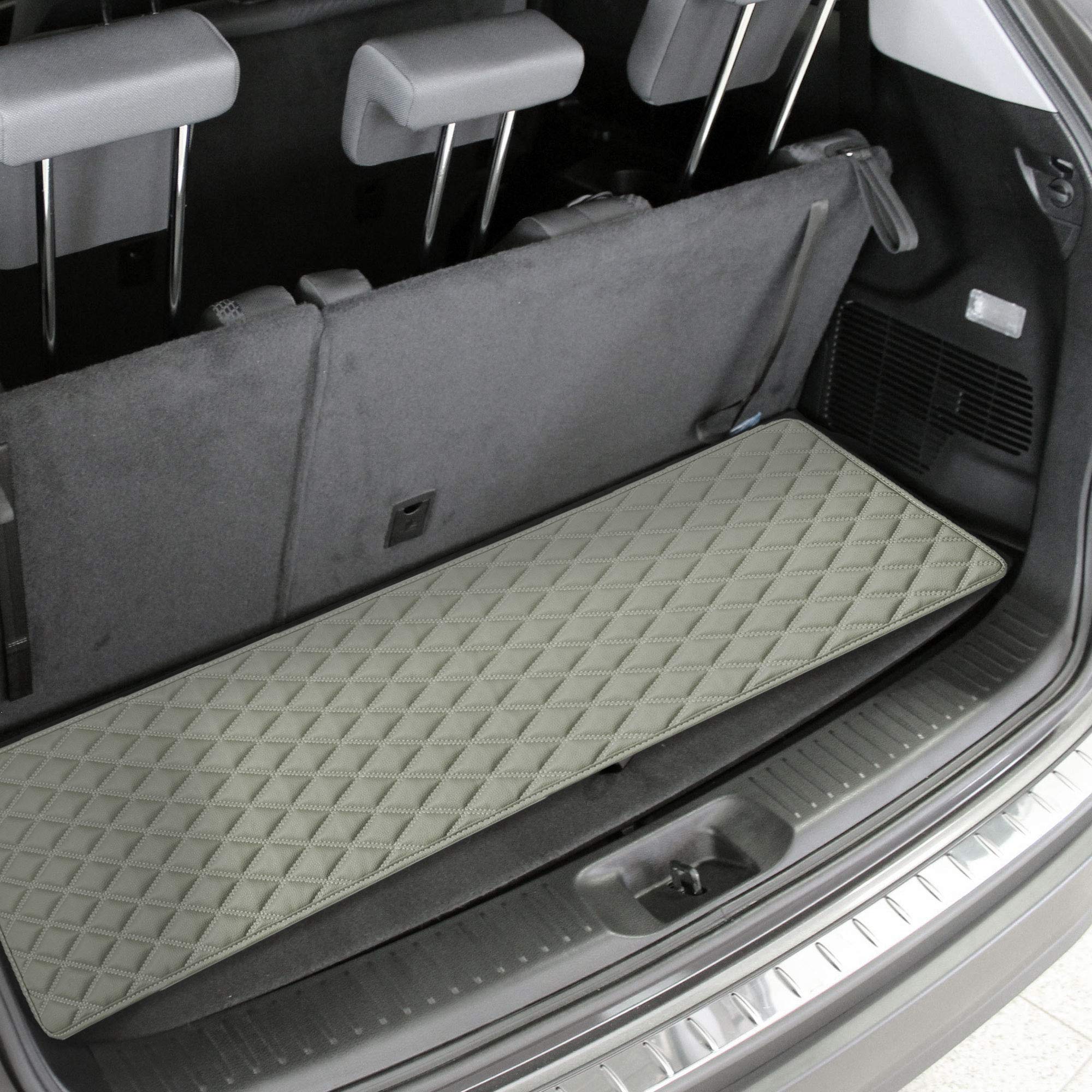 Fh Group F16501Gray-14 Deluxe Heavy Duty Faux Leather Diamond Pattern Multi-Purpose Gray Automotive Cargo Liner Fits Most Cars,