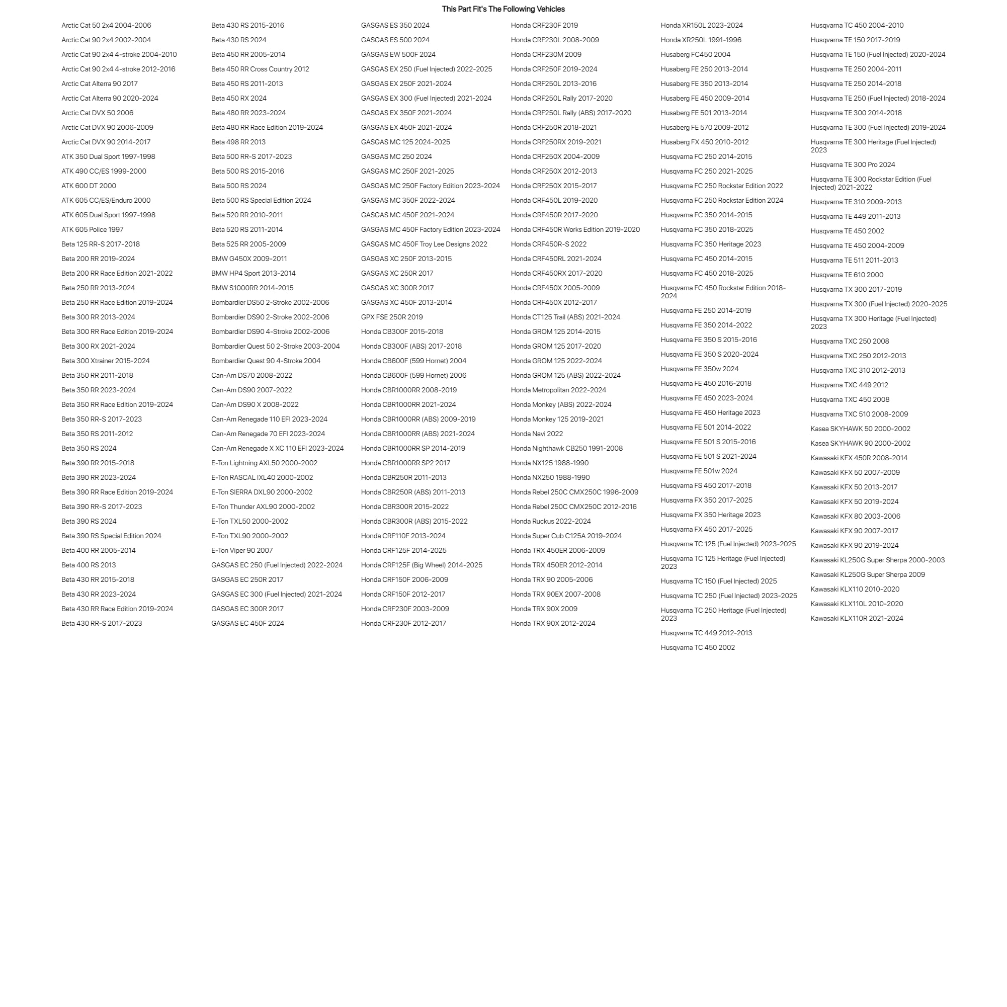 Tusk Lithium Pro Battery Tlfp-7L For Gasgas Ex 250F 2021-2023
