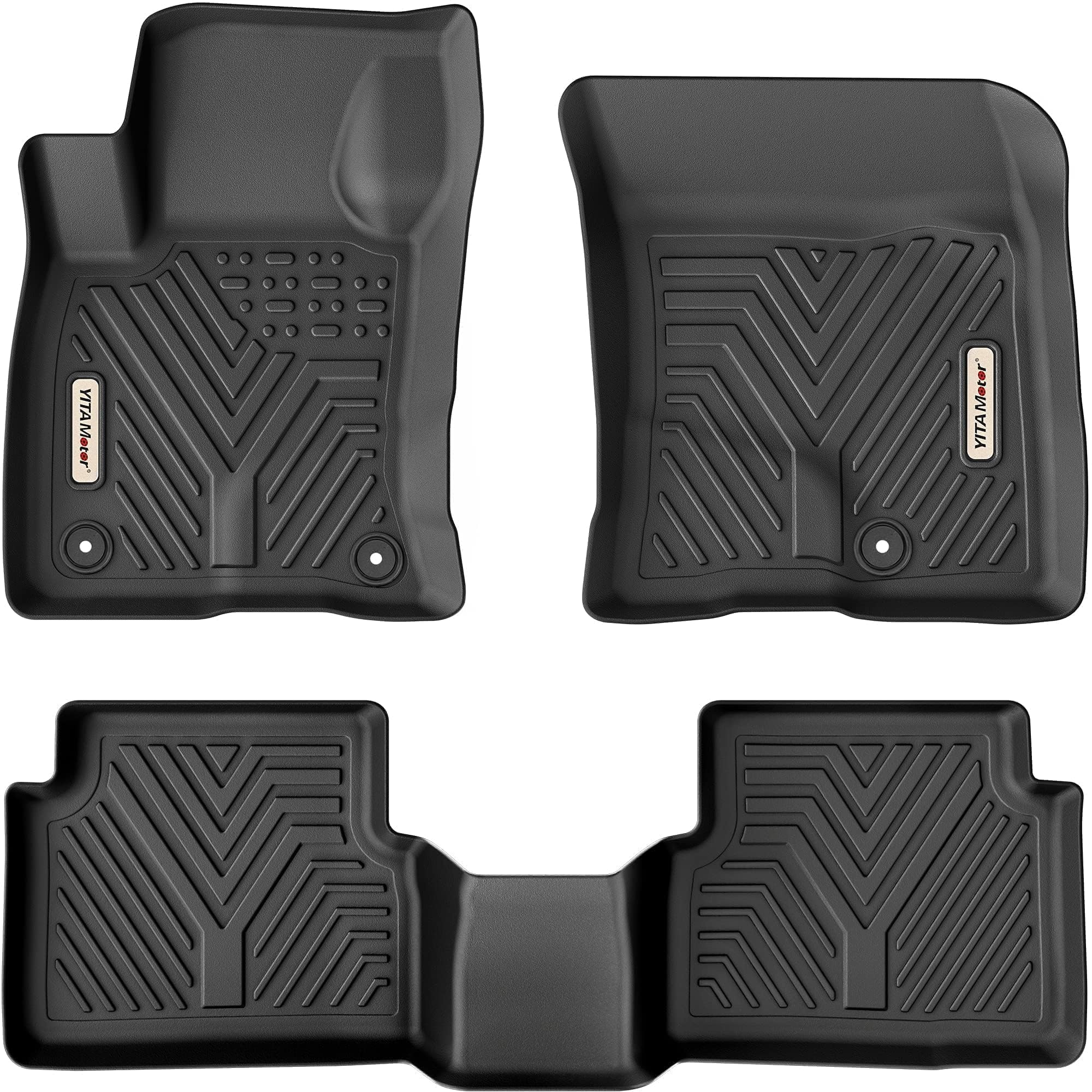 Yitamotor Custom Fit Floor Mats Compatible With 2021-2025 Ford Bronco Sport, All Weather Protection Black 2 Row Floor Mats Liner