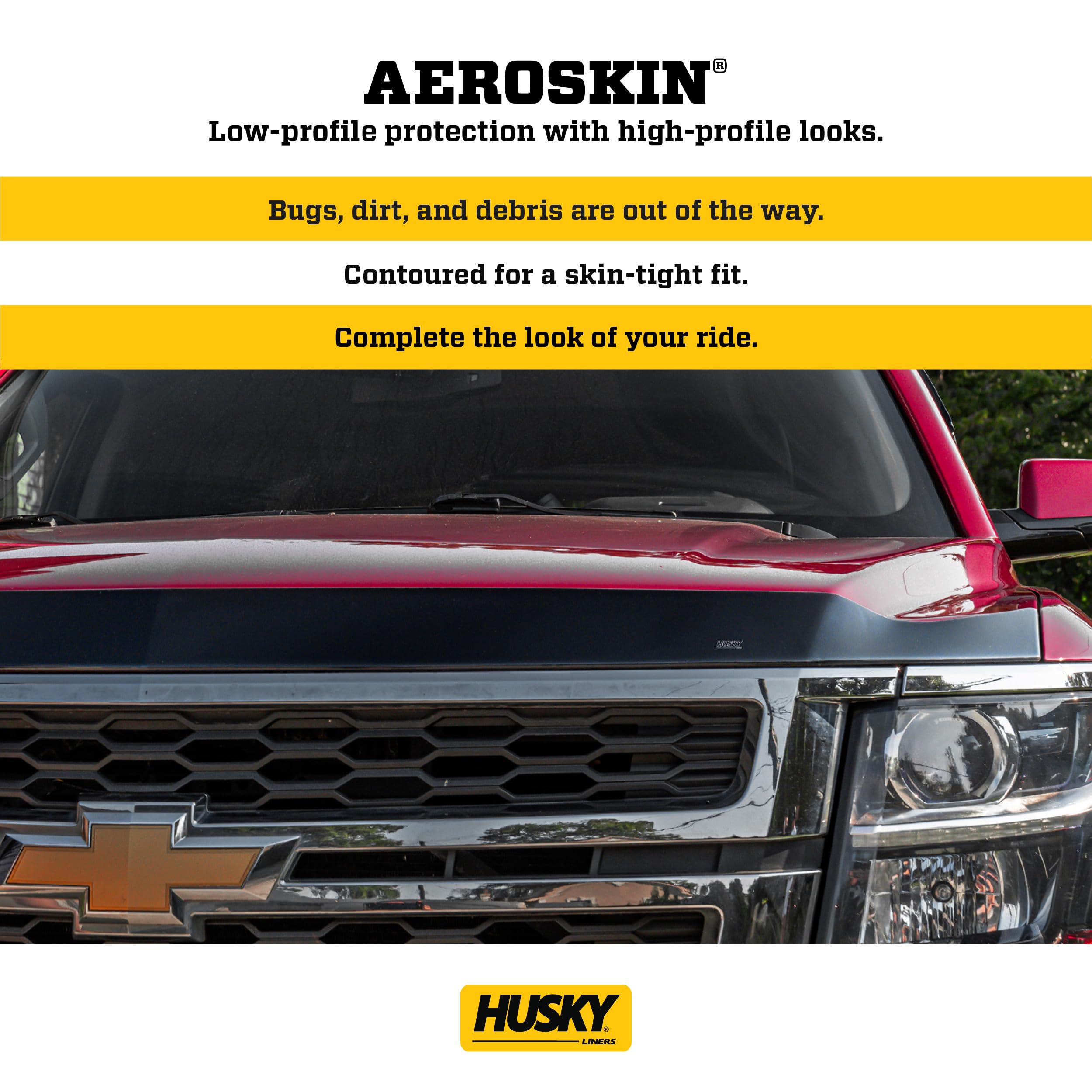 Husky Liners Aeroskin Hood Protector | Fits 2017-2022 Honda CR-V | Low Profile Deflector/Bug Shield - 1 pc., Smoke | 2842142