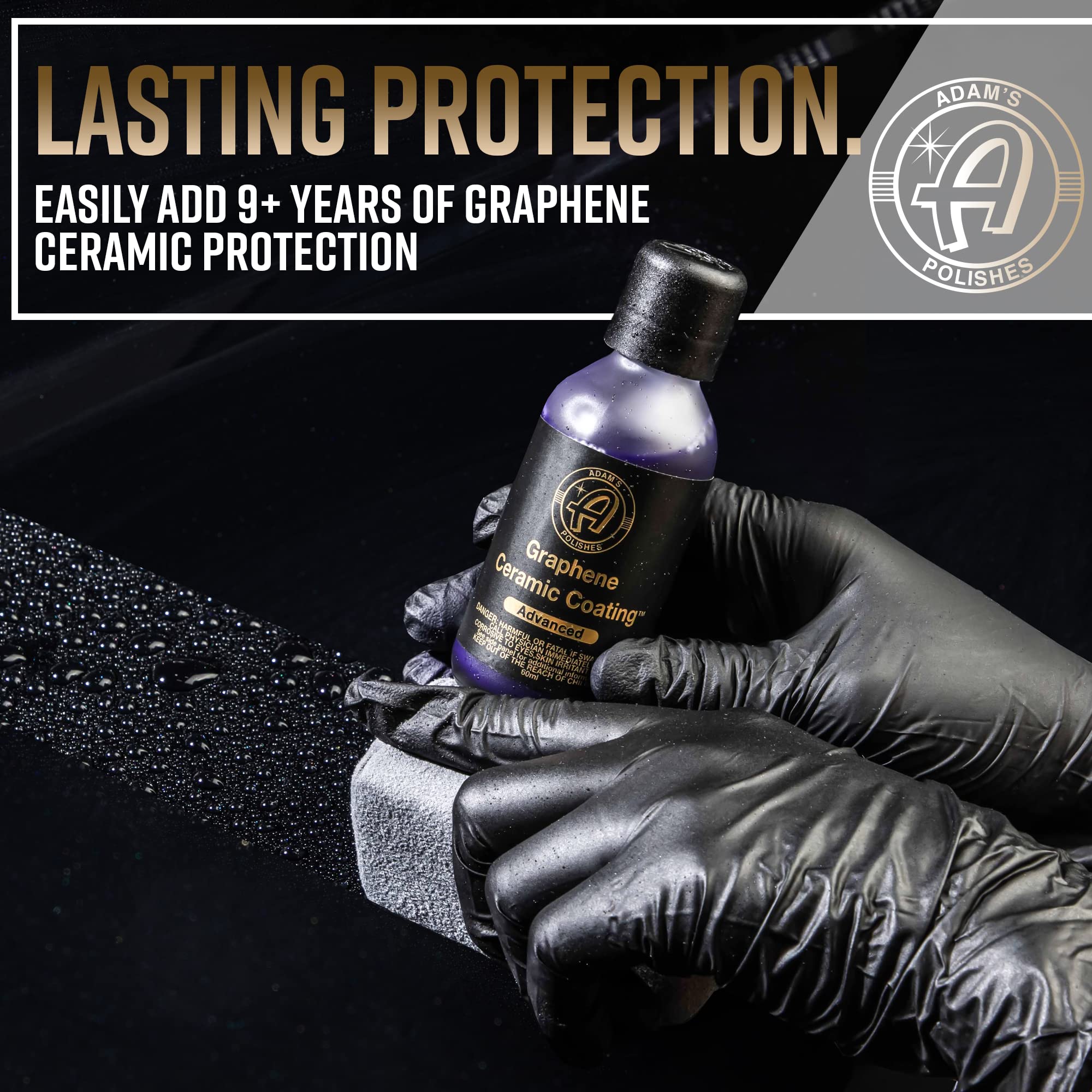 Adam's UV Advanced Graphene Ceramic Coating Kit - 10H Protection, UV Glow Technology, Complete Kit for Car Detailing Professionals
