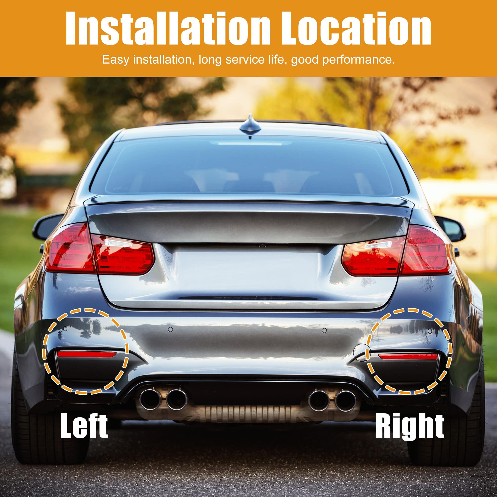 X Autohaux 1 Pair Car Rear Bumper Reflector Strip Cover Left Right Side 63147183913 63147183914 For Bmw 550I 2008-2010