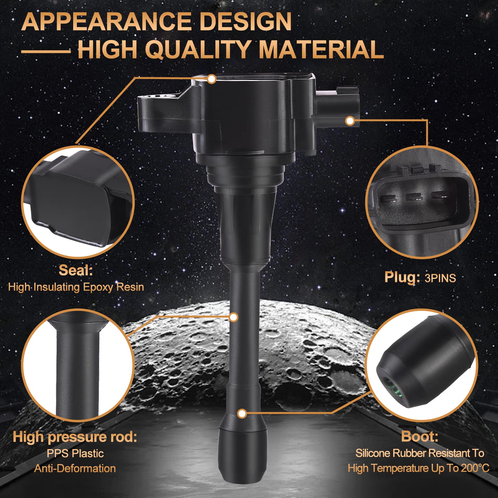 Ignition Coil Pack Compatible With Infiniti Nissan Fx50 M56 Altima Cube Rogue Sentra Tiida Versa X-Trail L4 1.6L 1.8L 2.0L 2.5L