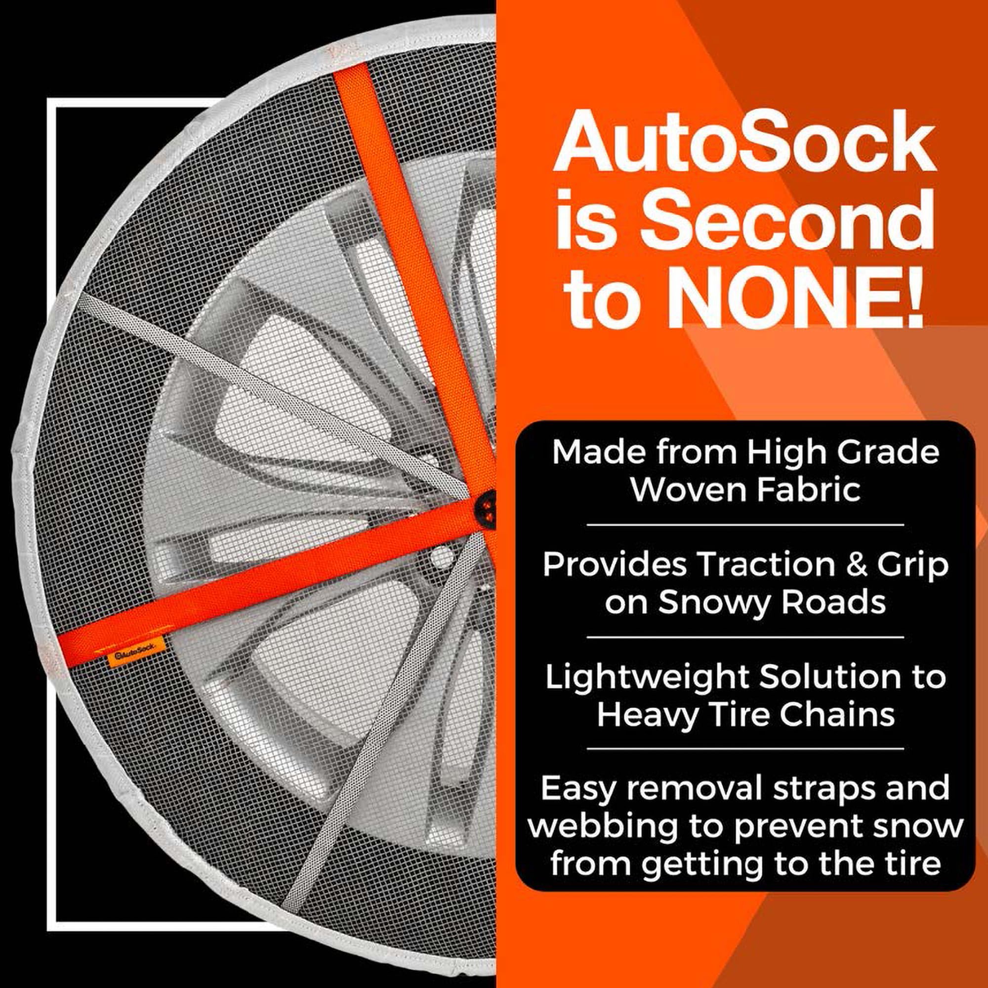 Autosock Al84, Snow Socks For Tires, Pack Of 2