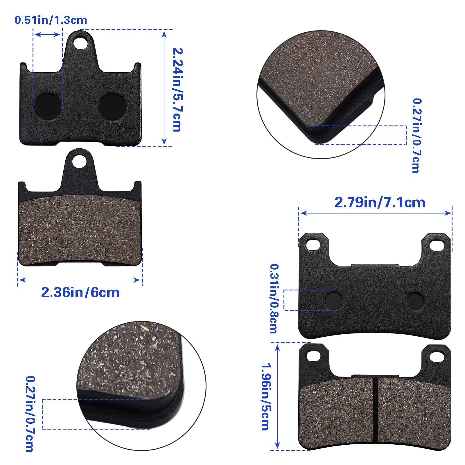 Sollon Brake Pads Front And Rear For Suzuki Gsxr 1000 2004 2005 2006, Gsxr 600 K4/K5 2004 2005, Gsxr 750 K4/K5 2004 2005