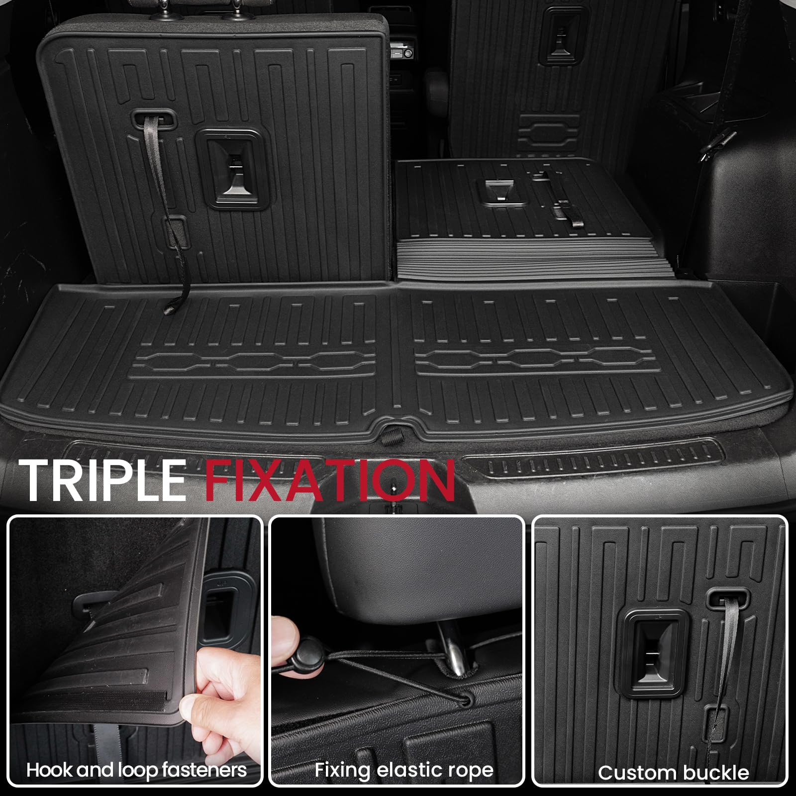 JOULARISE Cargo Mat & Backrest Mats for 2017-2023 GMC Acadia, All-Weather TPE, 21.85 x 2.56 x 21.26 inches