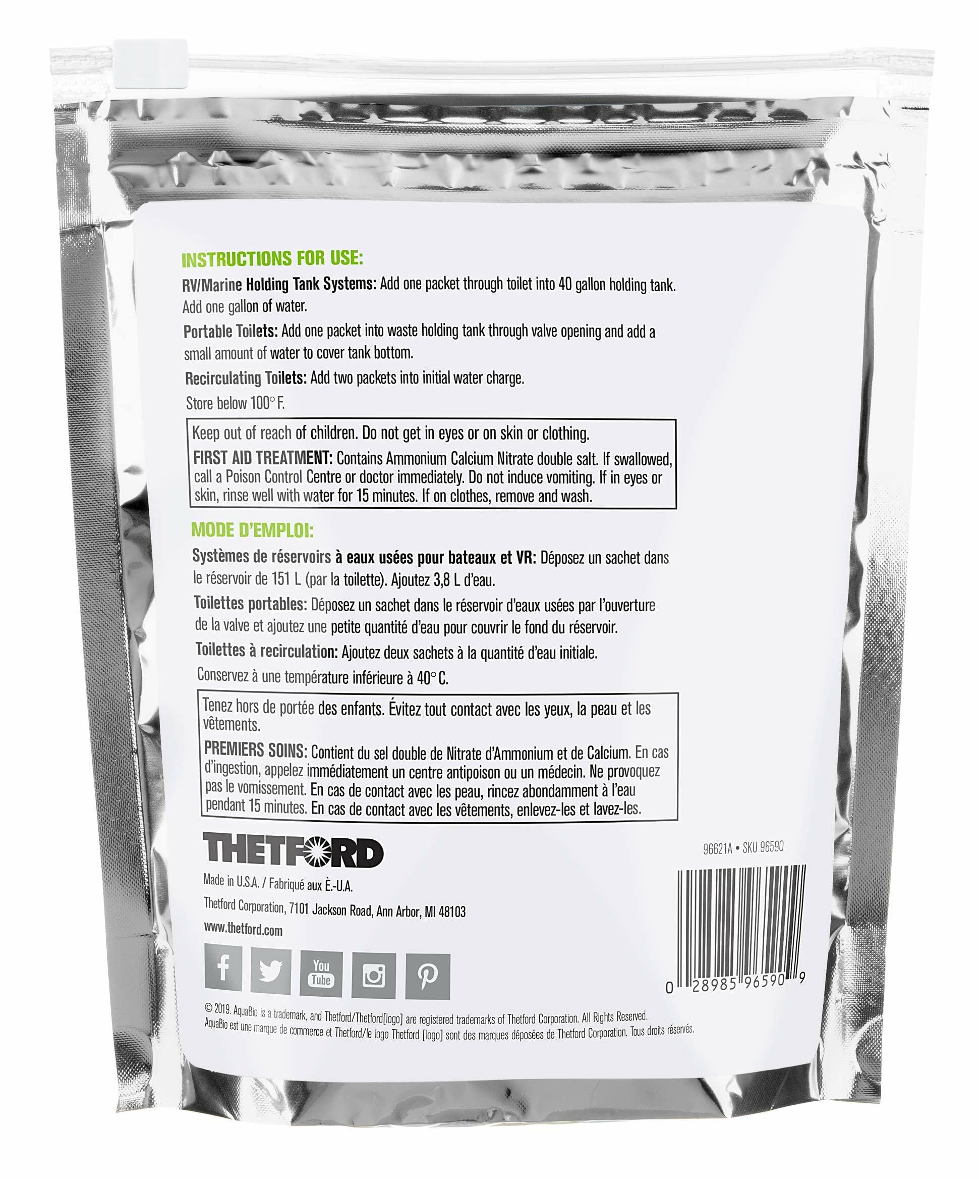 Thetford Aquabio 96590 Rv Holding Tank Treatment Citrus Twist Scent, Formaldehyde Free 16 Count Toss-Ins