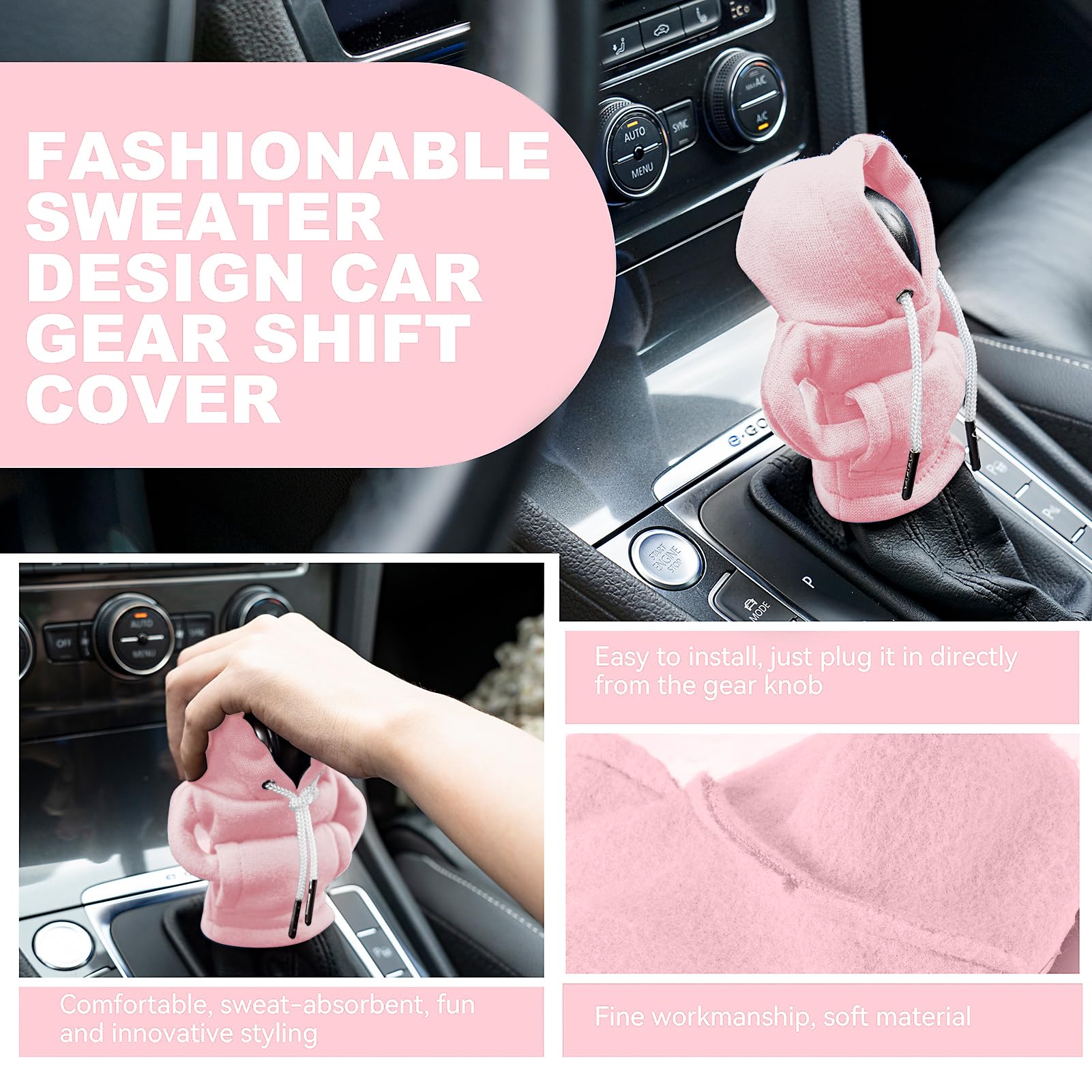 Gear Shift Hoodie, Universal Car Shift Knob Cover, Mini Hoodie For Car Shifter, Automotive Interior Cute Gadgets, Car Accessorie