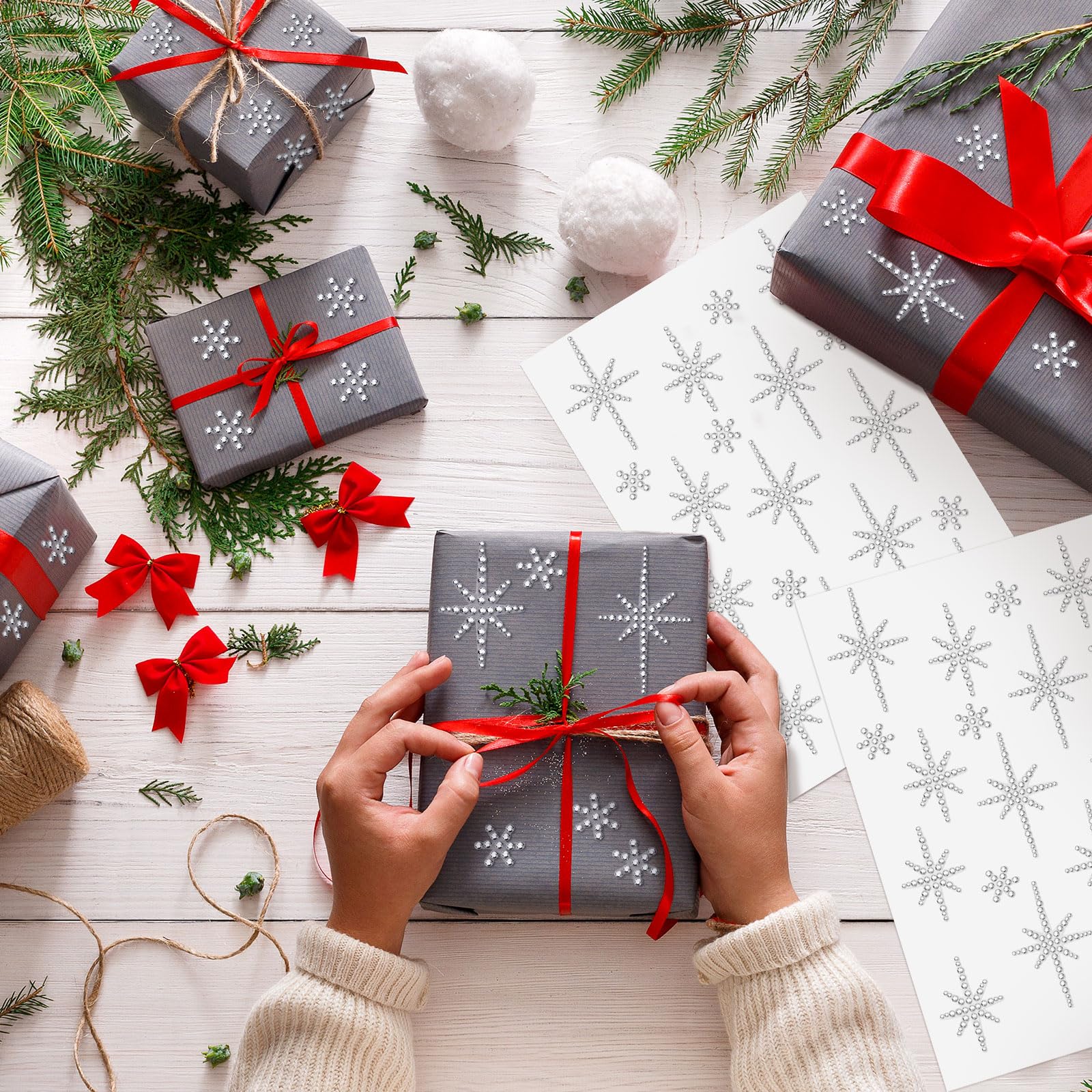 Epakh 76 Pcs Rhinestone Star Of Bethlehem Stickers Self Adhesive Stickers Silver Crystal Rhinestone For Holiday Christmas Packag