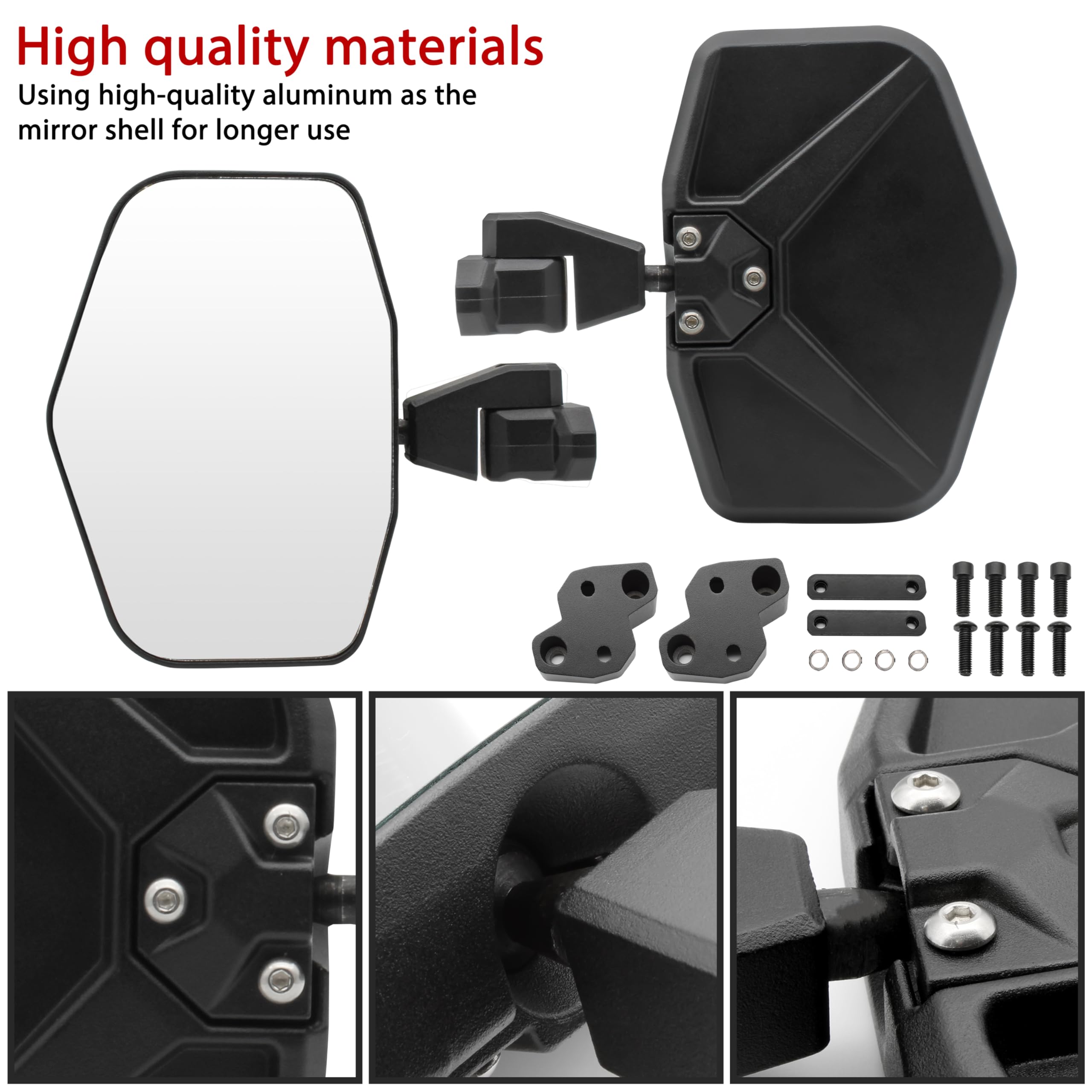 Katimoto Side View Mirrors For Can Am Defender 2016-2024, Convex Break Away Rear View Mirrors For Can-Am Defender Max Hd8 Hd10 Hd5 2016-2024 Accessories, Replace #715002459 (2Pcs)