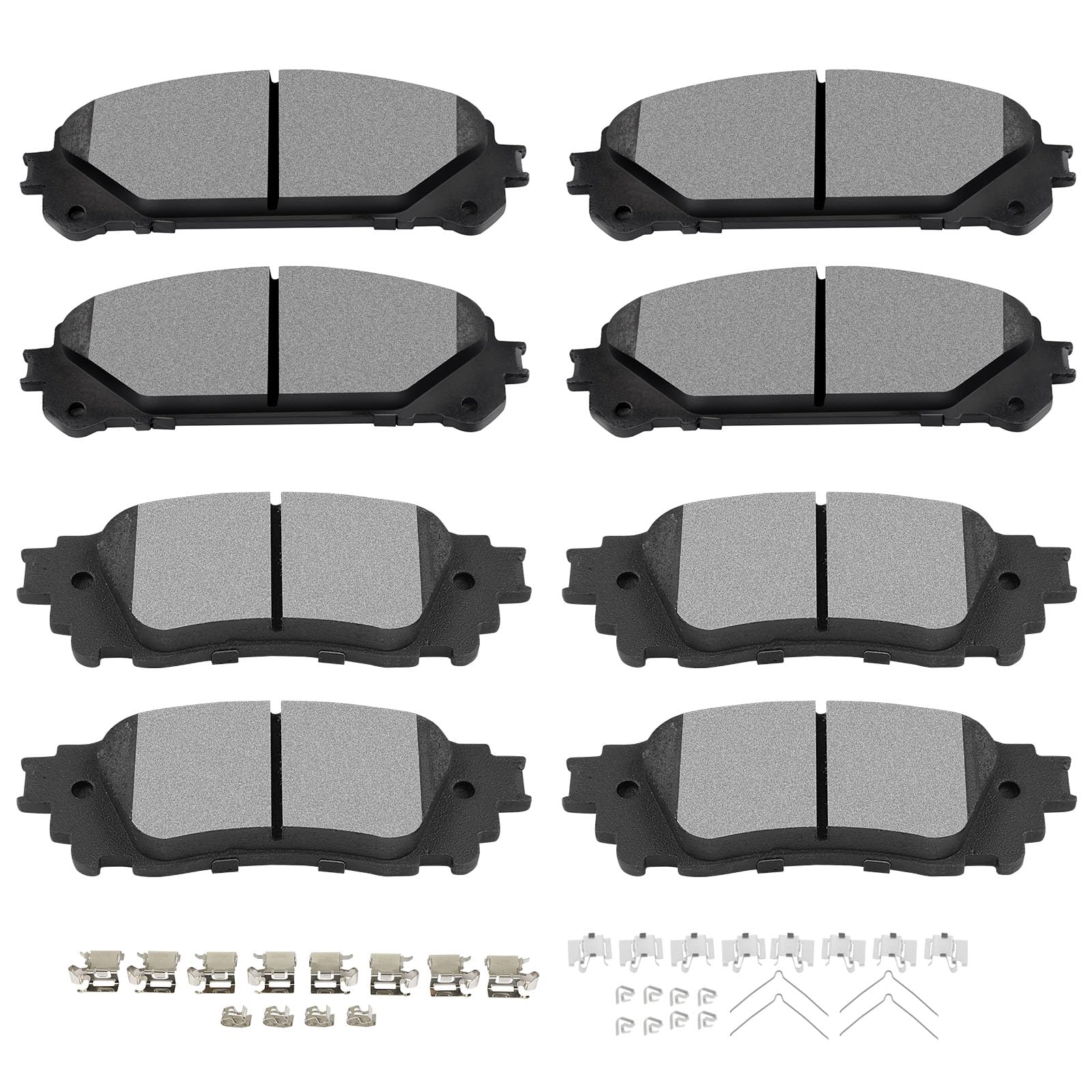Scitoo Front Rear Disc Brake Pad Set 8Pcs W/Hardware Fit For Lexus For Nx200T / For Nx300 / For Nx300H,For Toyota For Avalon 202
