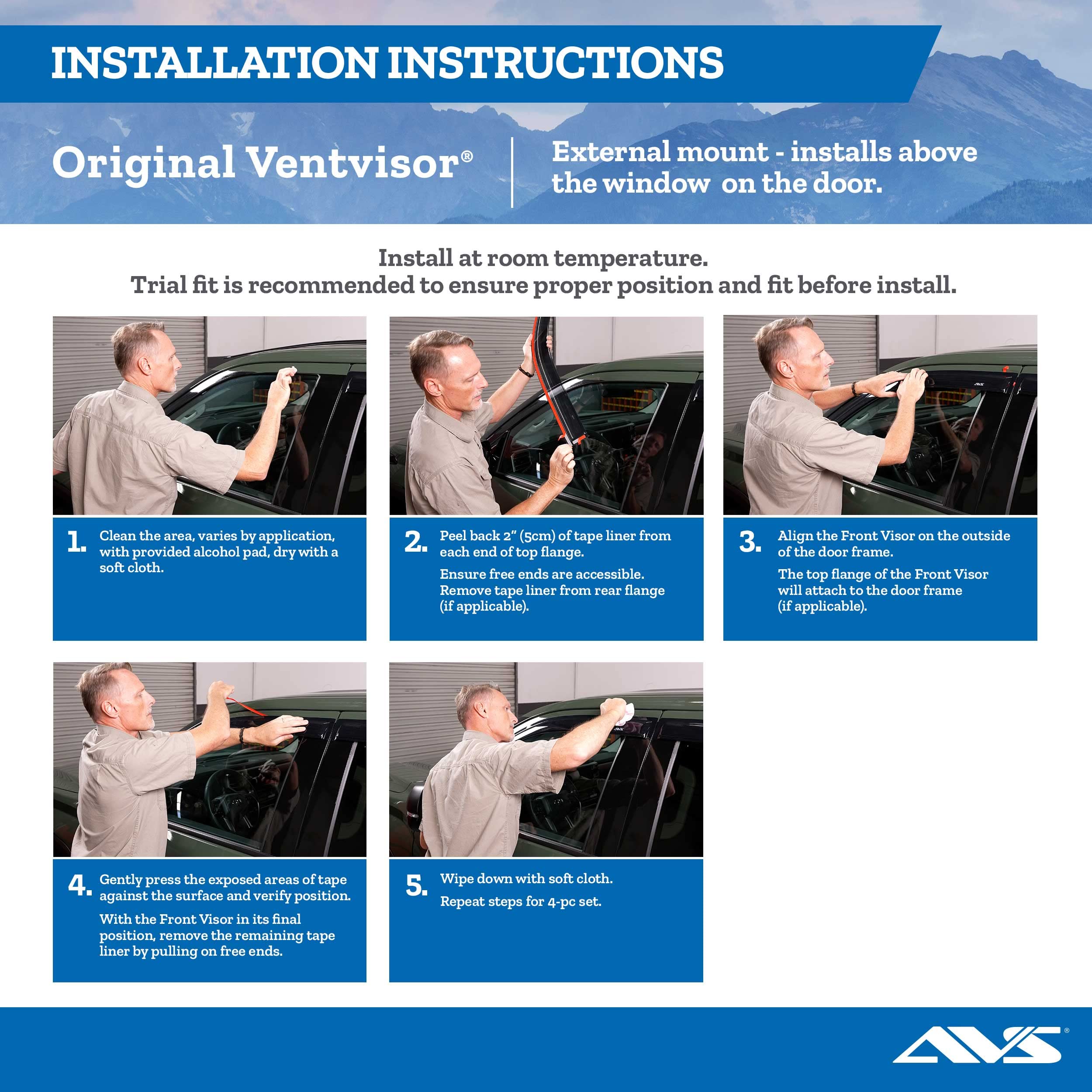 Auto Ventshade [Avs Outside Mount Rain Guards For 2016-2020 Kia Sorento, 4 Pcs. | Window Vent Visors - Smoke | 94758