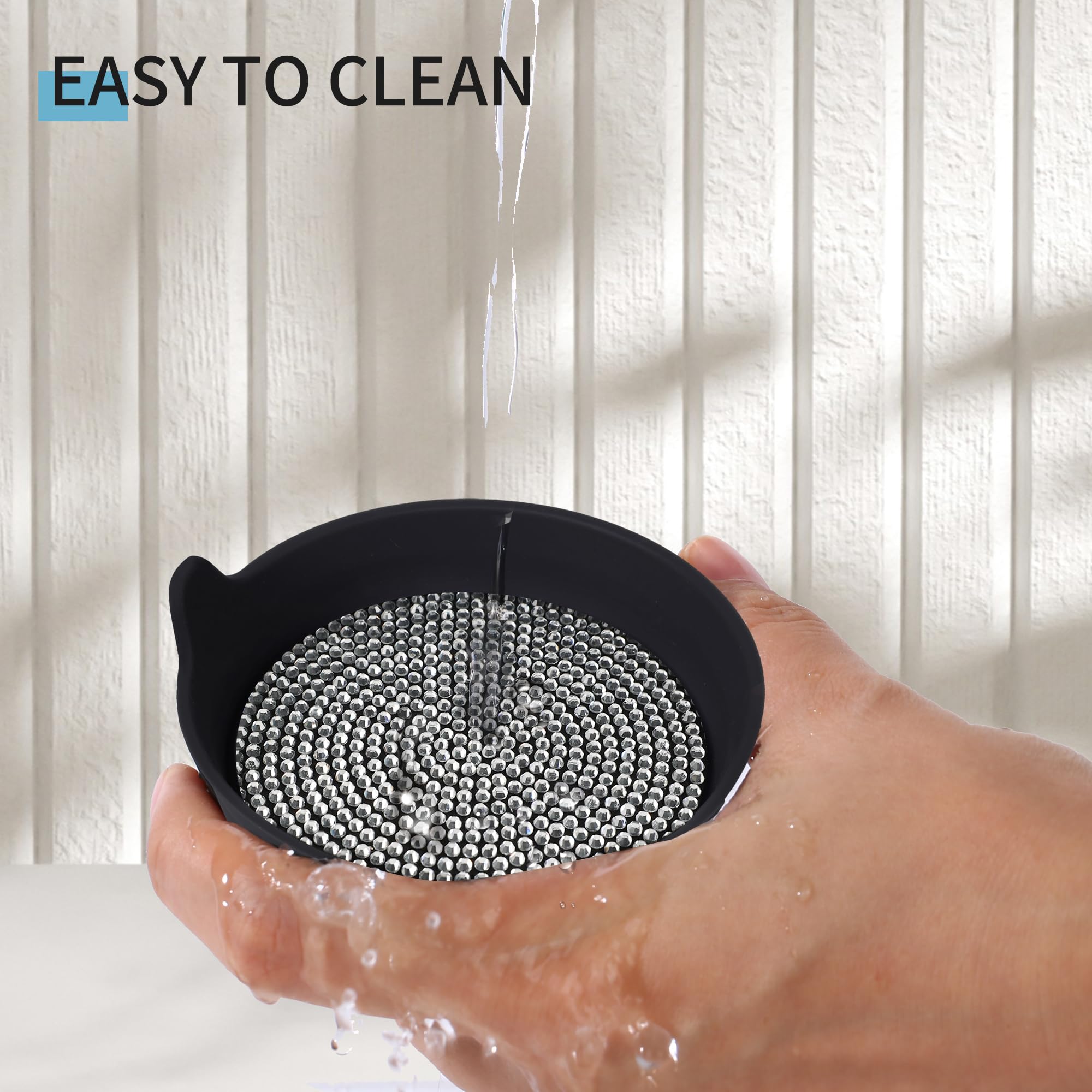 Amooca Car Cup Coaster Universal Non-Slip Cup Holders Bling Crystal Rhinestone Car Interior Accessories 4 Pack Black Whole Rhine