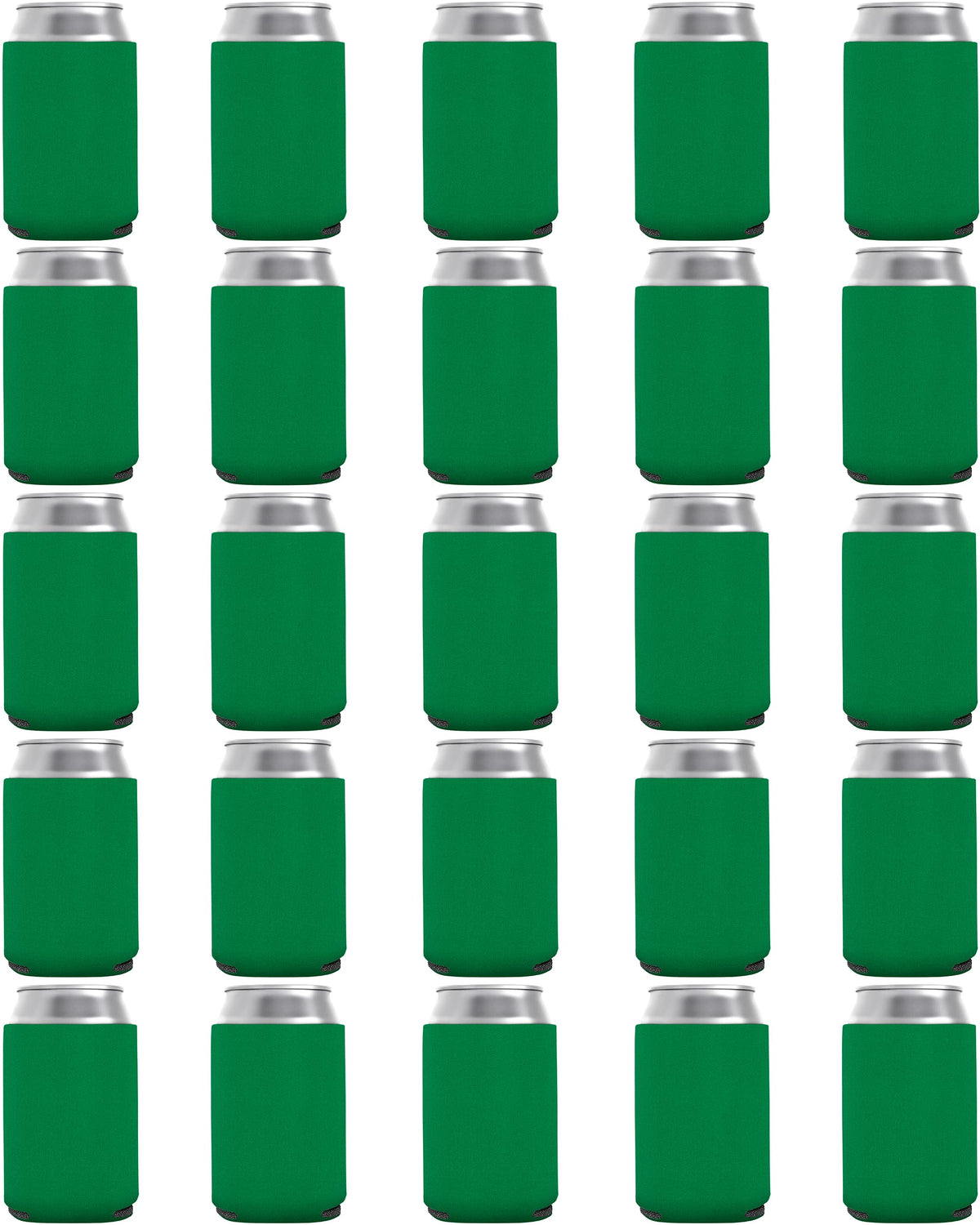 Partyprints Kelly Green Blank Can Sleeves - Collapsible Can Coolers - Bulk Diy, Wedding, Bachelorette Party - 200 Pack