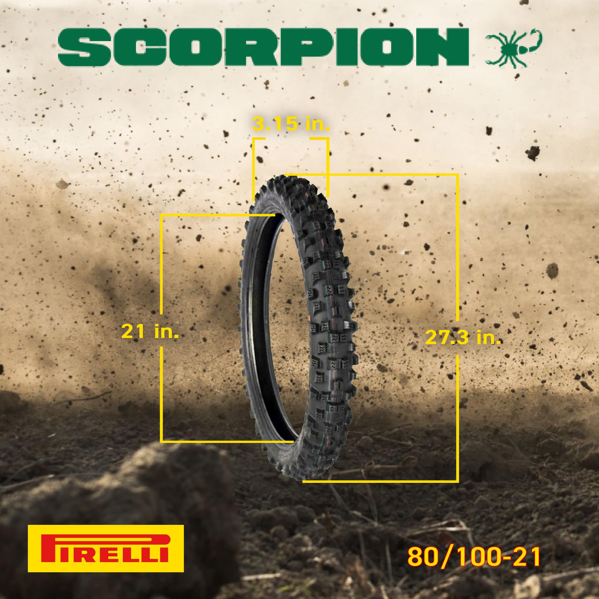 Pirelli Scorpion Mx Extra X Front 80/100-21 & Rear 110/90-19 Dirt Bike Tires With Keychain - Two Pack