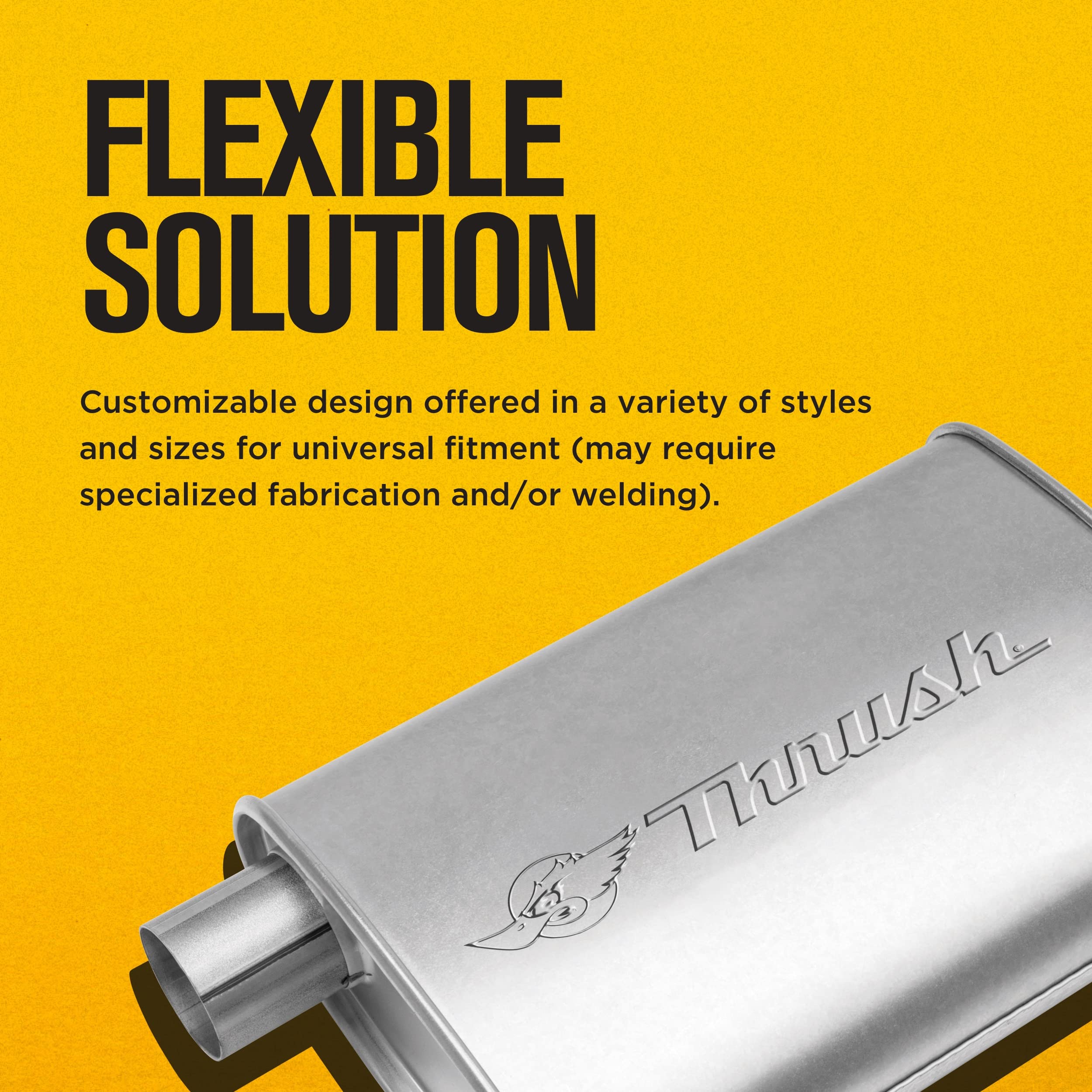 Thrush Muffler Mellow Performance Tone Inlet 2.5 Pipe Connection Offset Outlet 2.5 Center