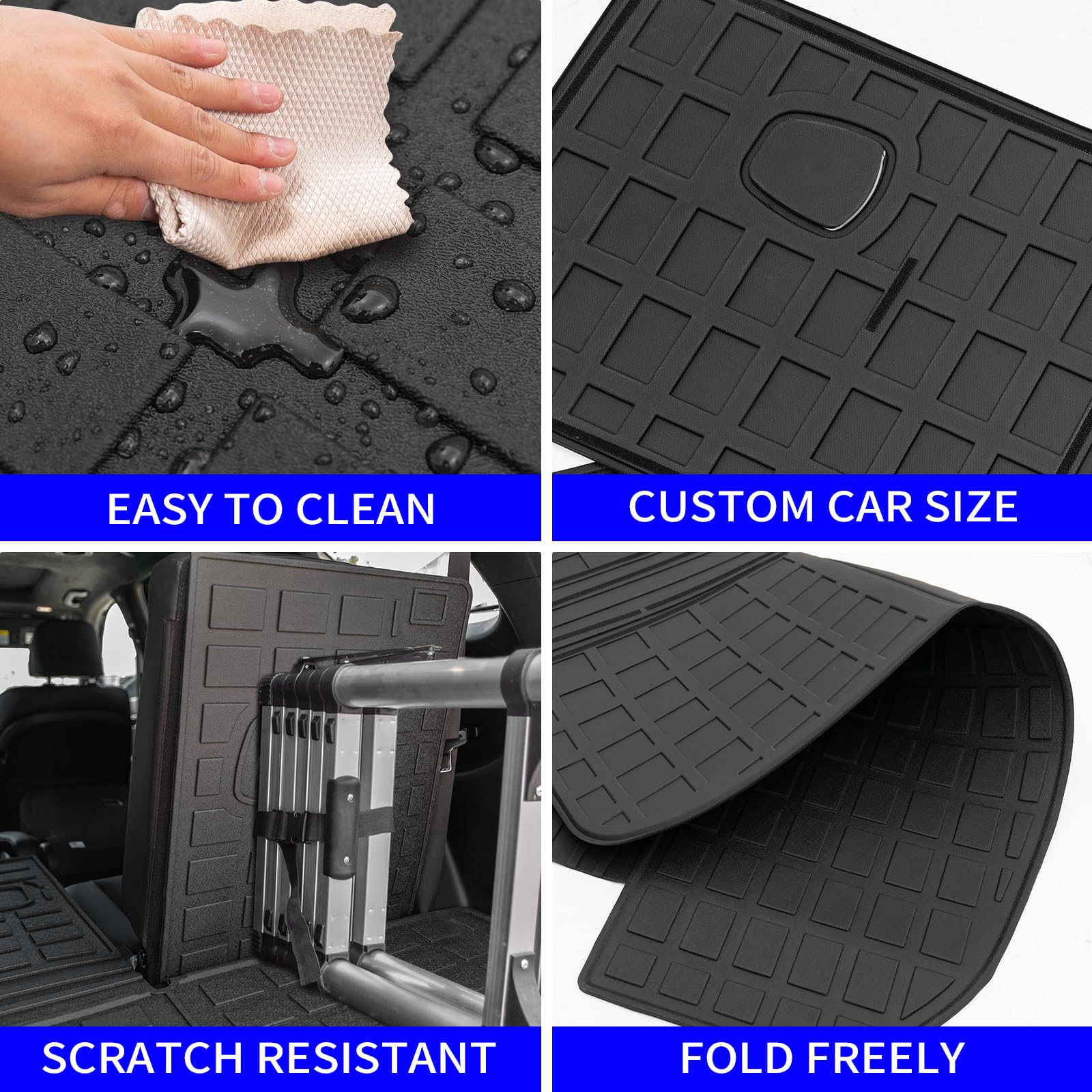 Rongtaod Cargo Mat Compatible With Hyundai Palisade 2020-2025 Trunk Mat Cargo Mat Cargo Liner All Weather Trunk Liner 2024 Palis