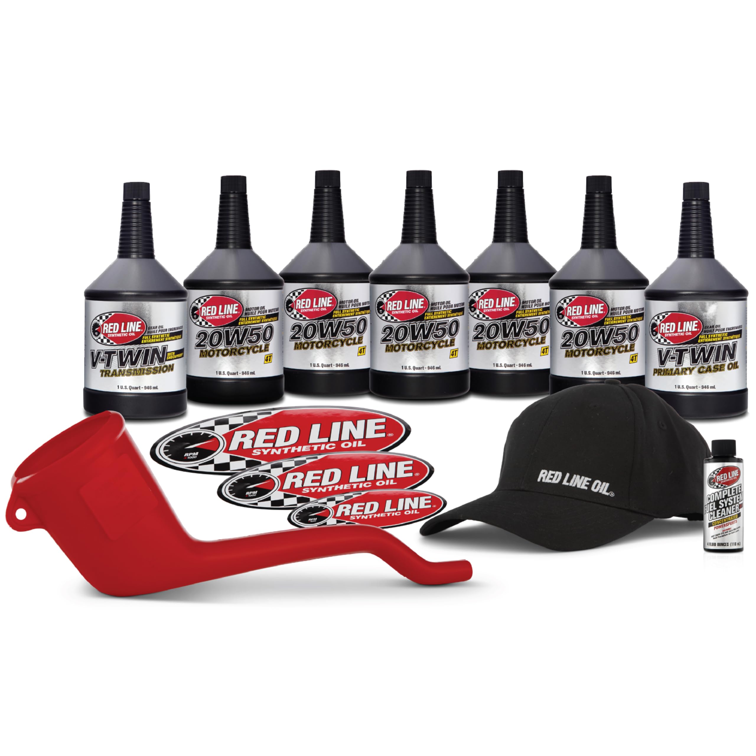 Red Line 90226 20W50 Powersport Motor Oil V-Twin - 1 Powerpack Kit