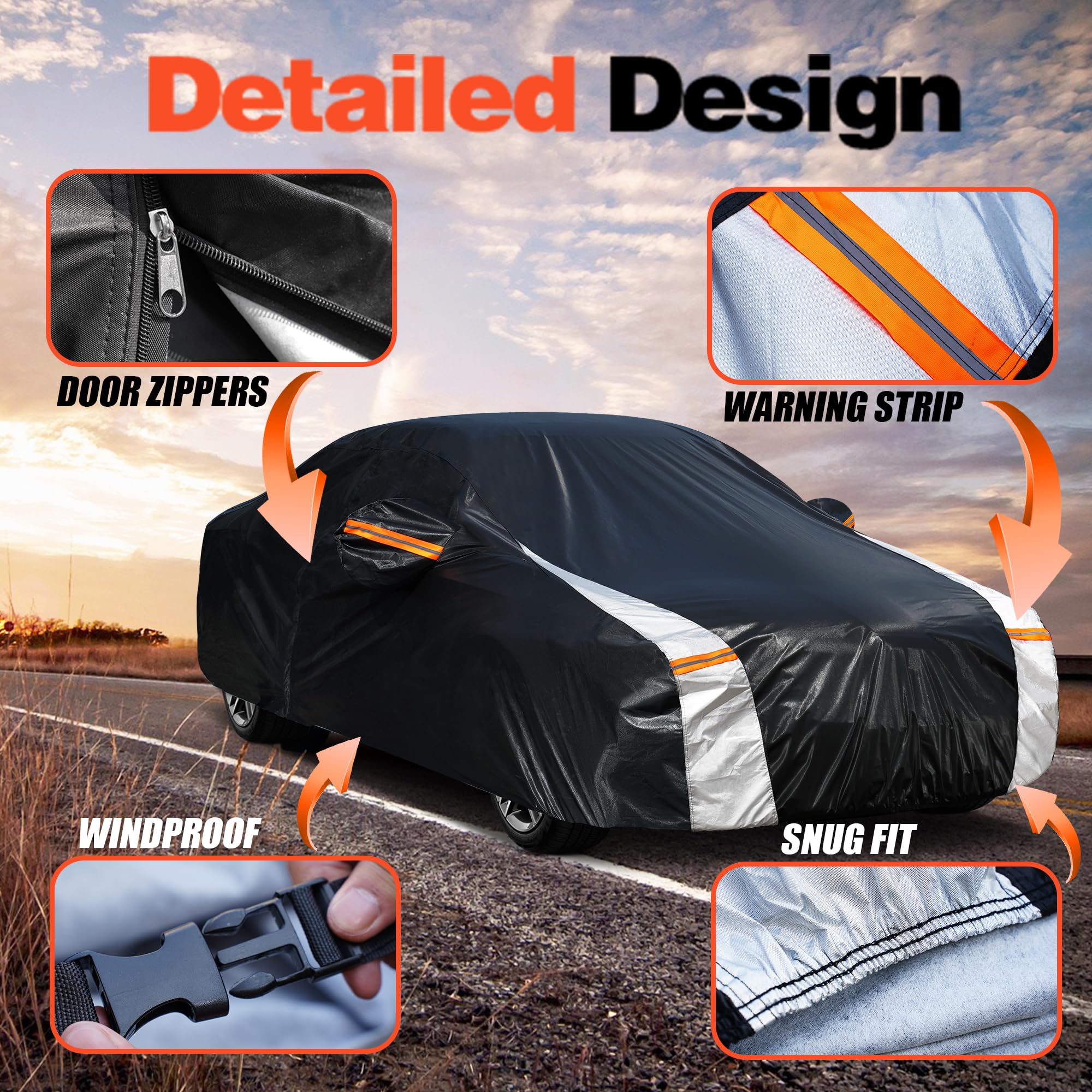 Cotryvox Car Cover For Dodge Challenger Hellcat (2008-2025) All-Weather Outdoor Waterproof Rain Snow Uv Sun Protector Full Exter