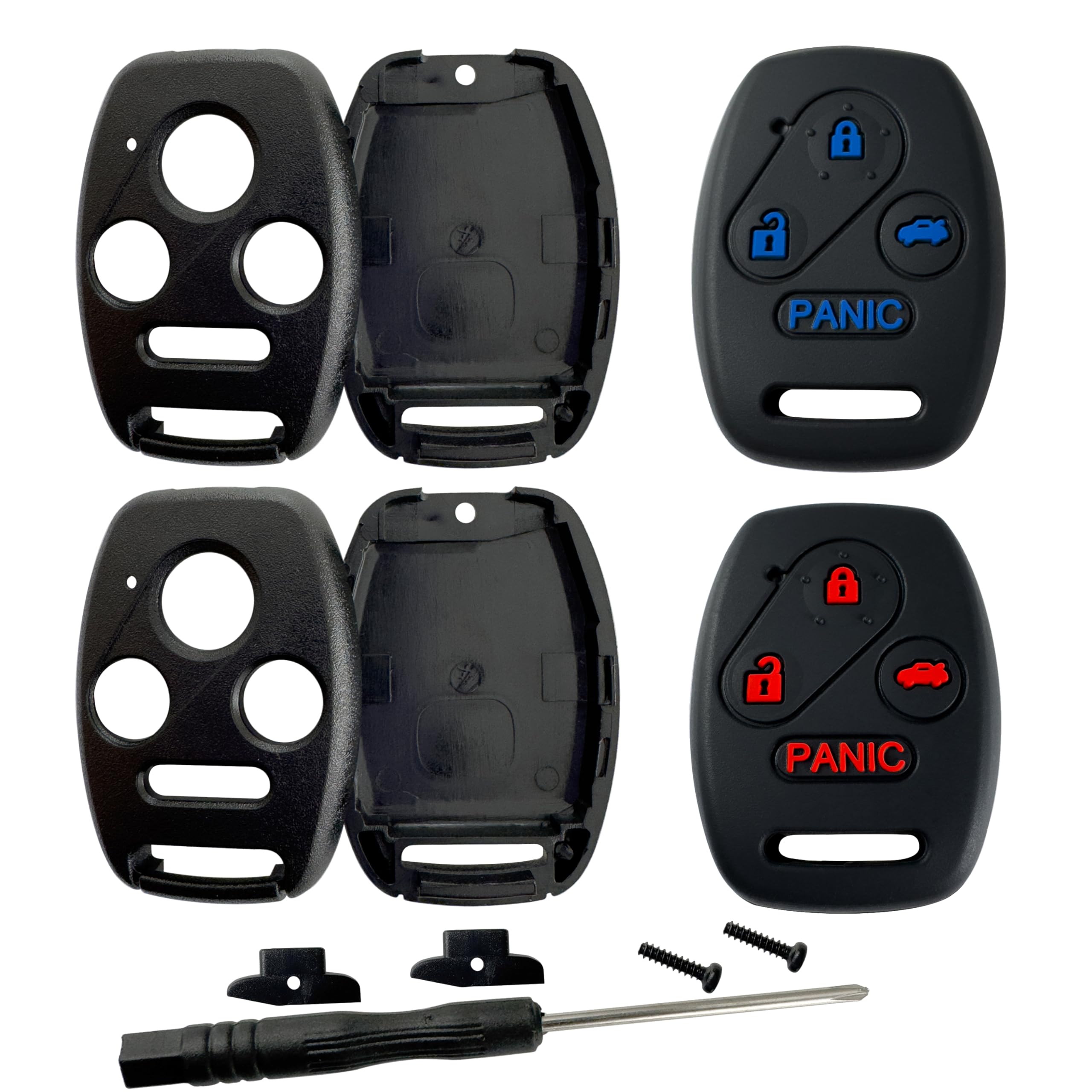 Kyhodsgn Key Fob Cover Shell For Honda 2003 - 2012 Accord 2009-2015 Pilot,3+1Button Keyless Remote Fob Case Kit Fit For 2006-201