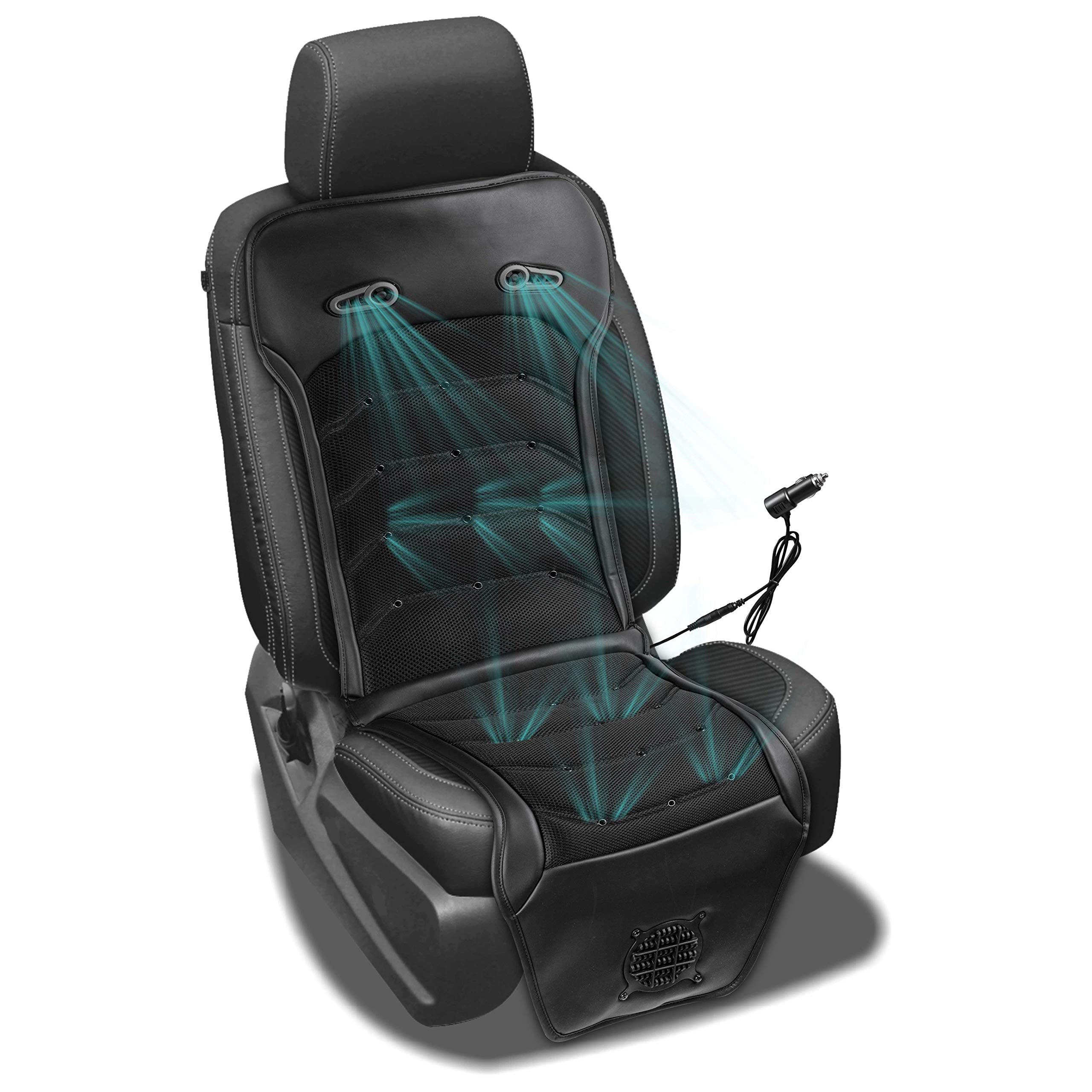 Cooling Car Seat Cushion Cover - 12V Air Ventilated Cooling Seat Cover for Car, Ventilate Breathable Home and Office, Back Comfort, Air Flow Perfect for Hot Weather