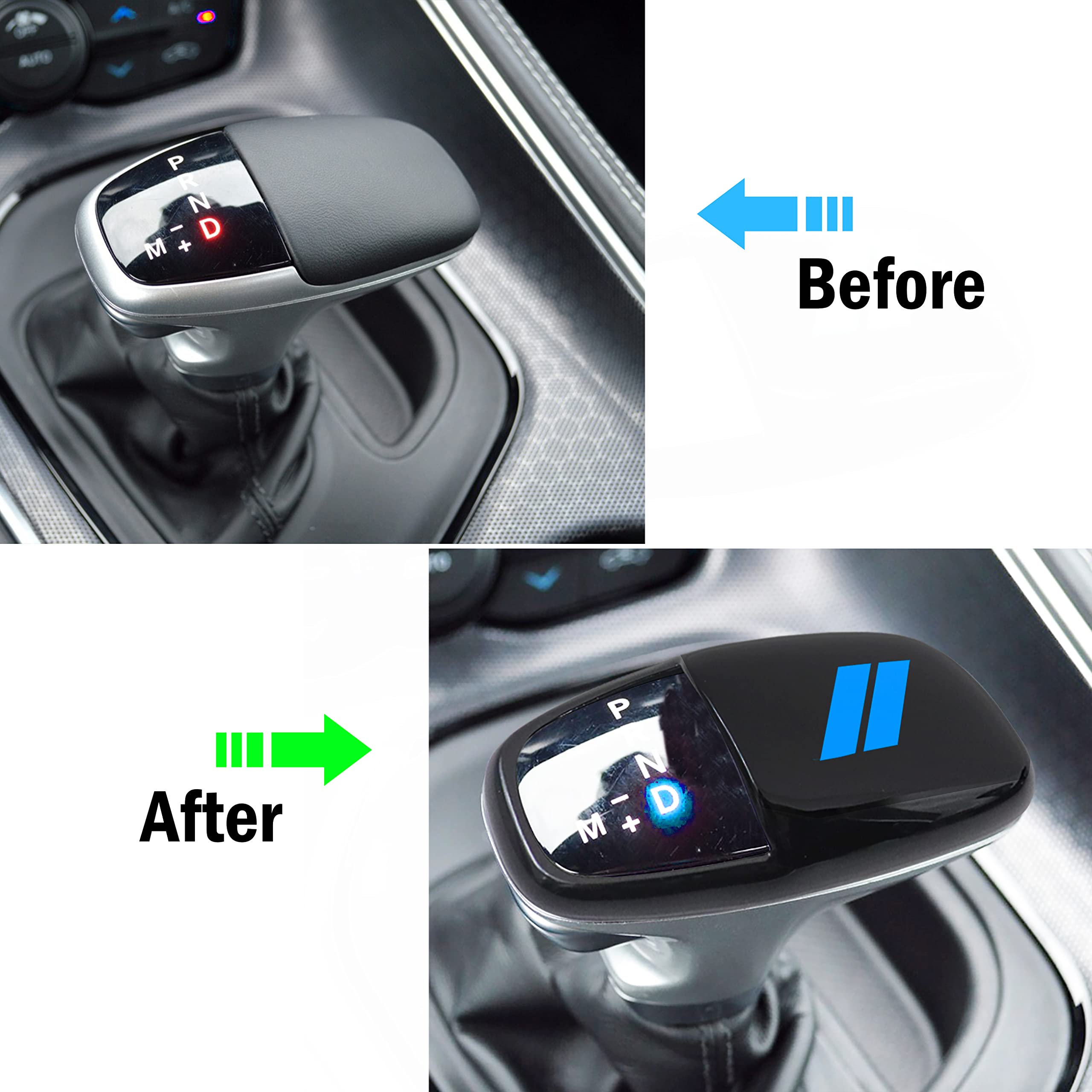 SENSHINE Gear Shift Knob Head Cover for Dodge Charger Challenger Accessories 2015-2023 2024 Durango 2016-2025 ABS Interior Shell