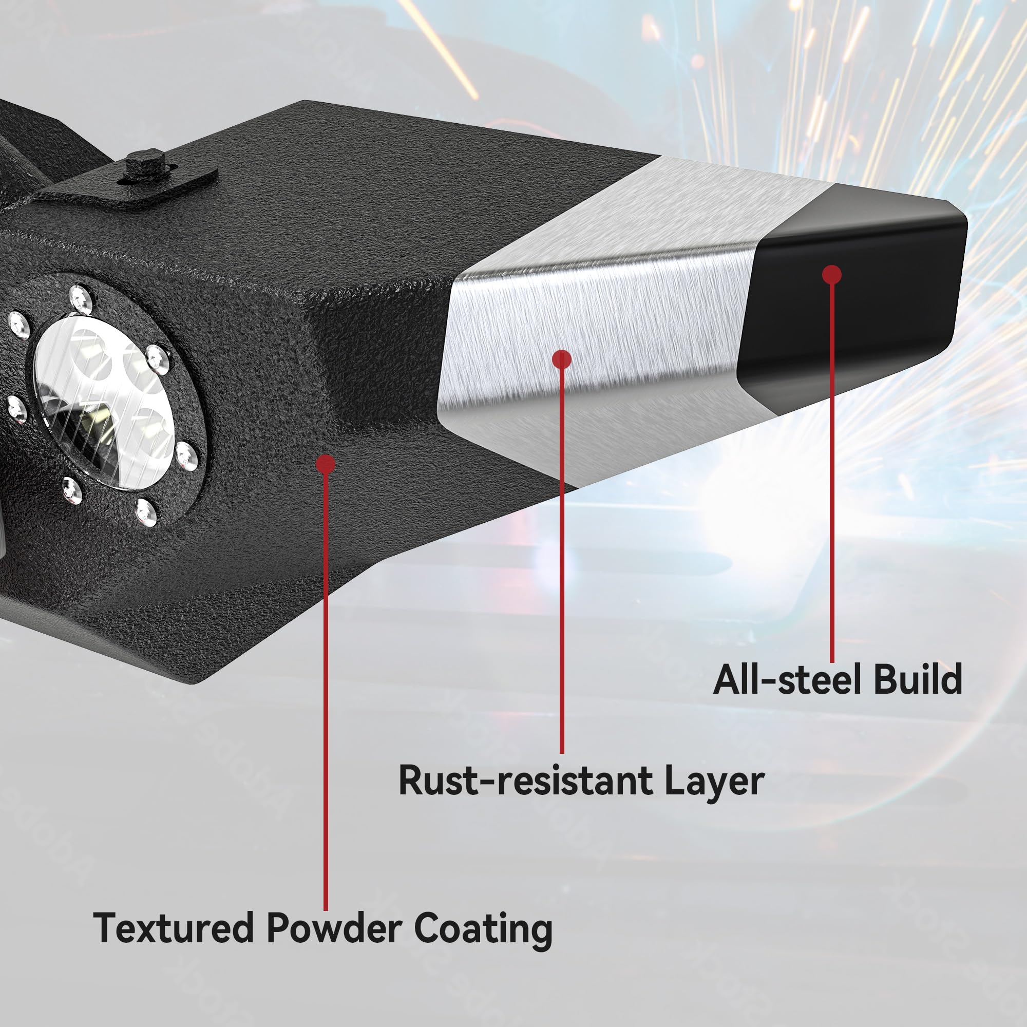 Ledkingdomus Rock Crawler Front Bumper Compatible With 87-06 Jeep Wrangler Yj And Tj With Winch Plate, Led Lights Heavy Duty (Te