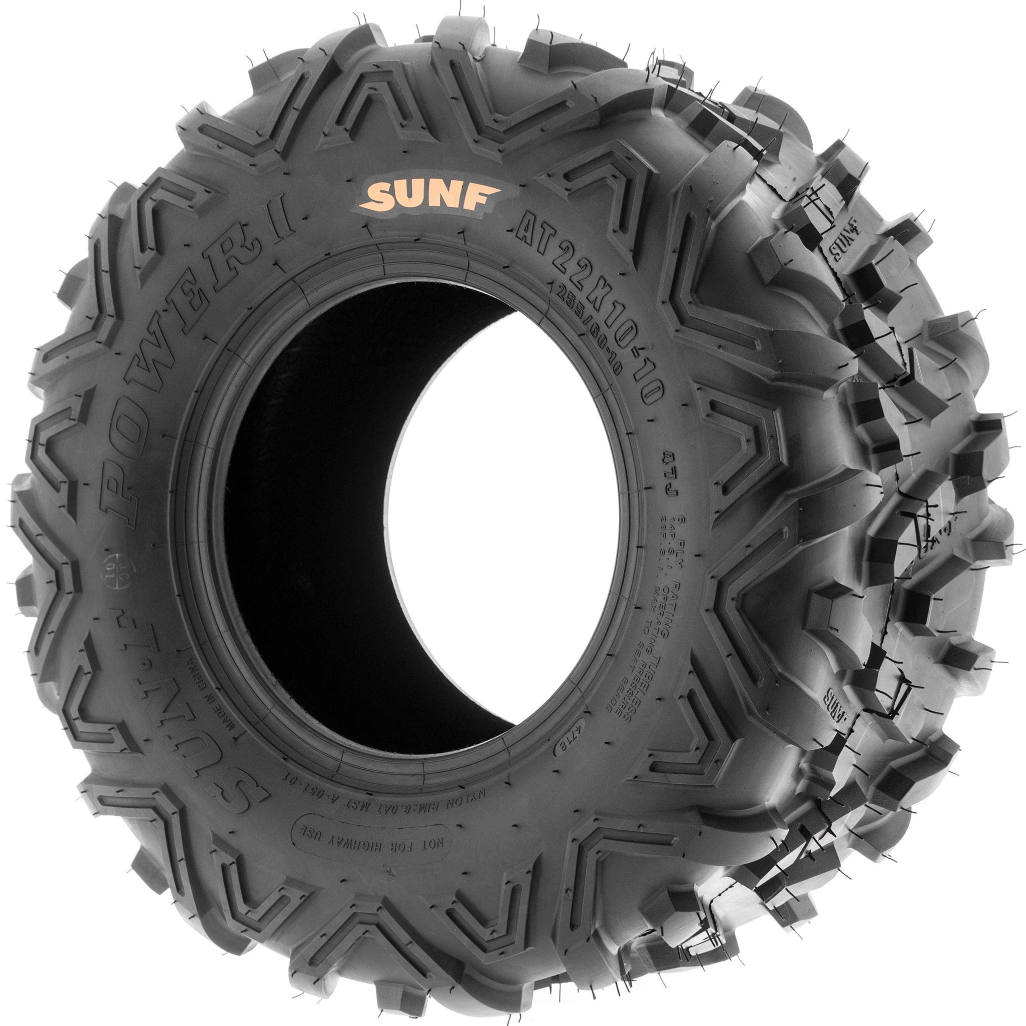 Set Of 4 Sunf Power.Ii Atv Go-Kart Tires 16X8-7 Front & 16X8-7 Rear, All-Terrain Off Road, 6 Pr, A051