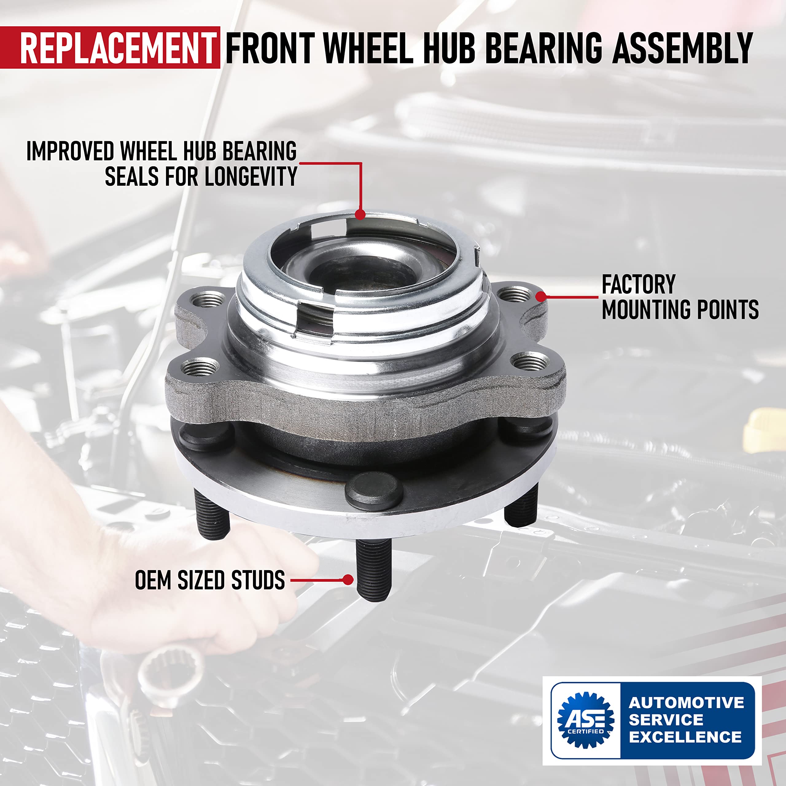 Replacement Front Wheel Hub Bearing Assembly - Compatible With Infiniti & Nissan Vehicles - Jx35, Qx60, Altima, Maxima, Maxima,P