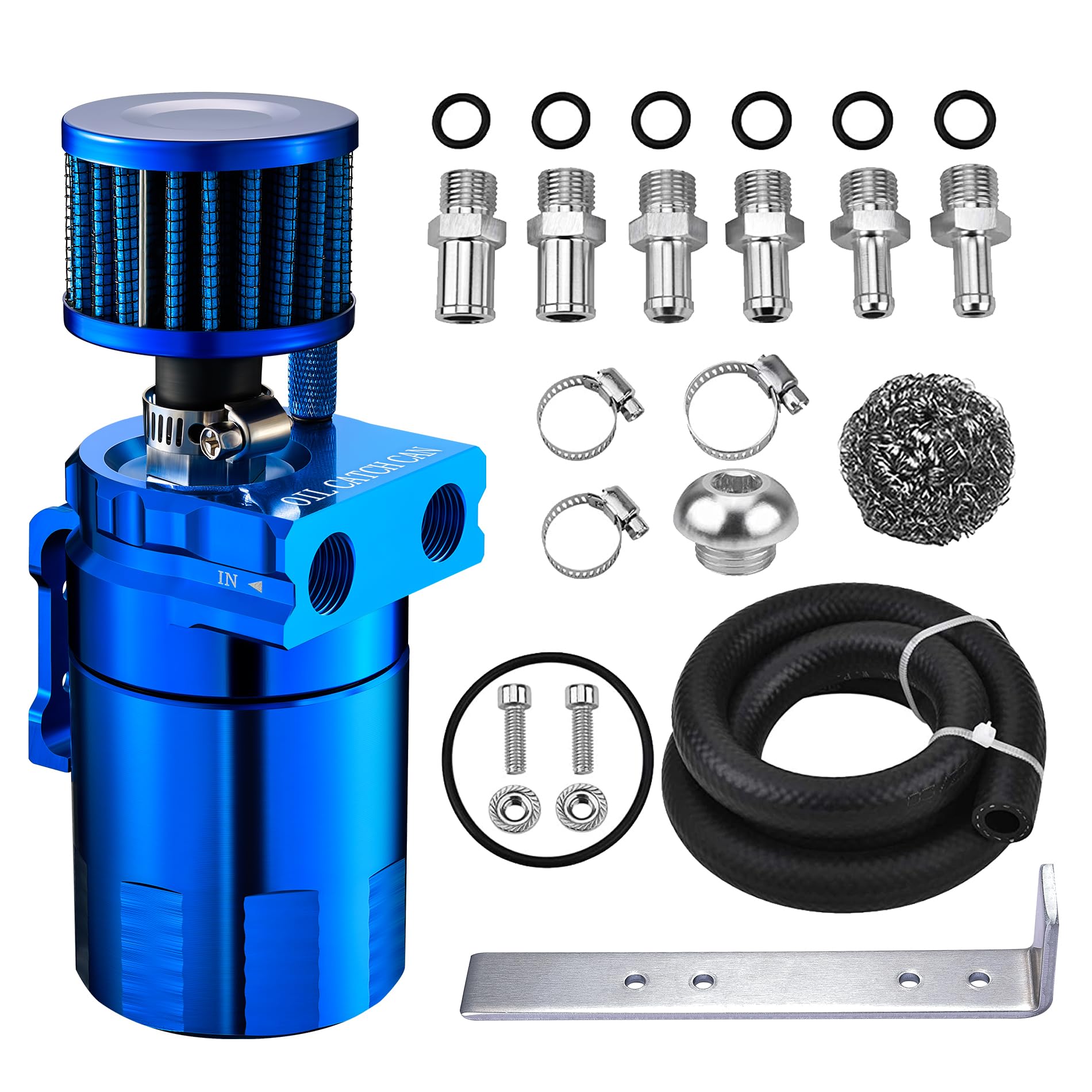 Evil Energy Baffled Oil Catch Can,Oil Separator Catch Can With Breather Filter 300Ml Universal Aluminum