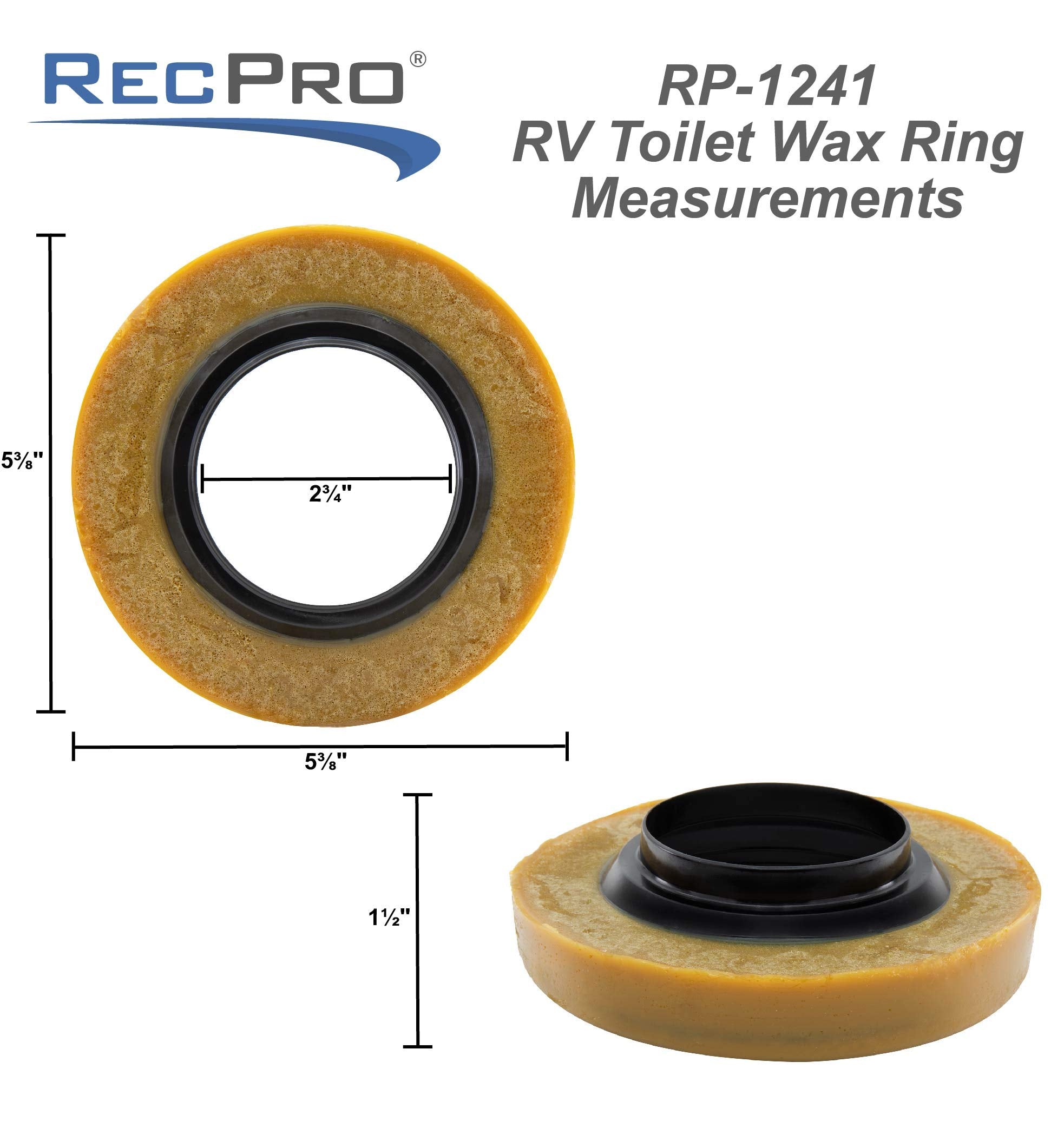 RecPro RV Toilet Wax Ring | Wax Gasket for Toilet Installation | Toilet Wax Seal (1)