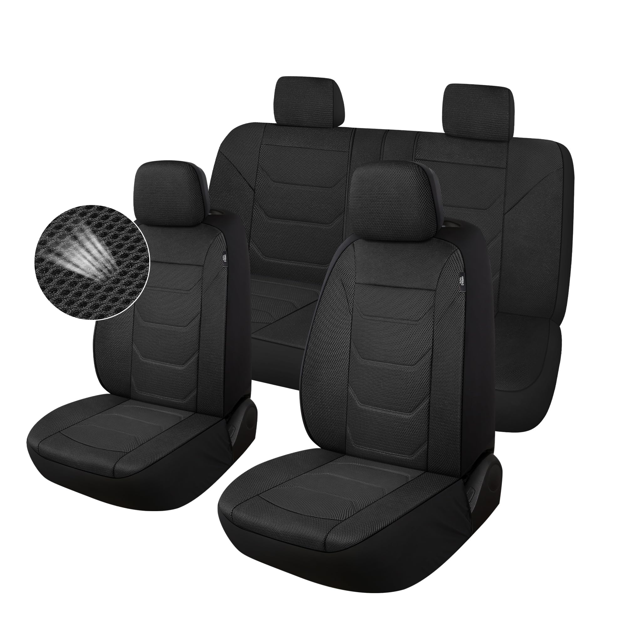 Pariiaotin 3D Air Mesh Car Seat Cover Full Sets Washable and Breathable Premium Cloth Automotive Vehicle Seat Covers for Cars In