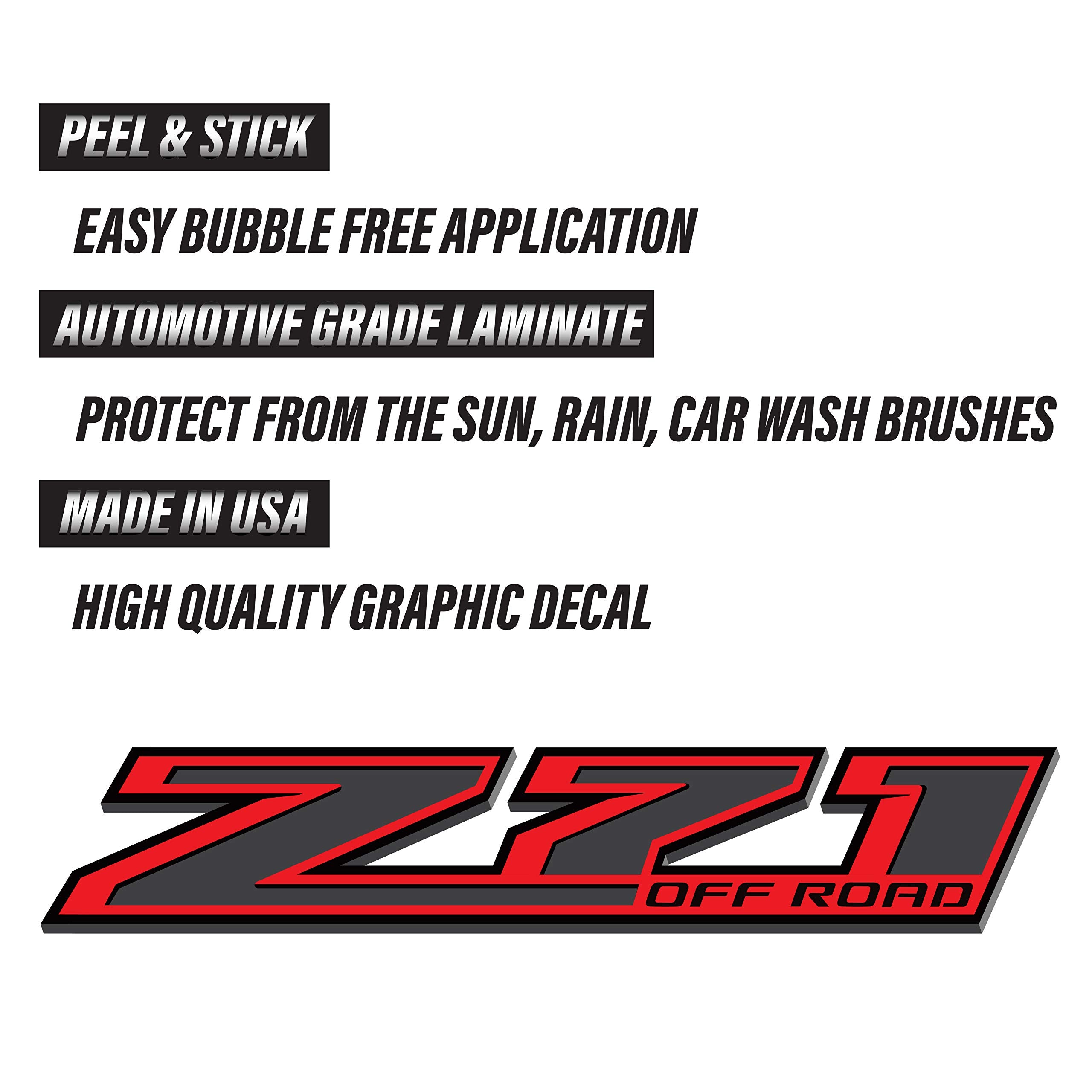 Z71 Offroad Truck Decals - 2014-2018 Bedside Stickers (Z71 Offroad Red)