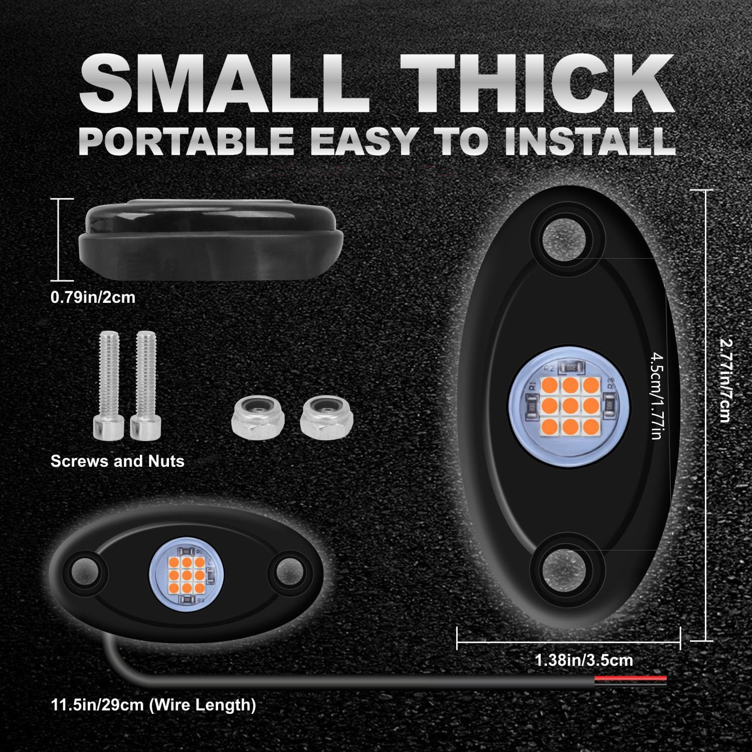 Ly8 6 Pods Led Rock Lights Kits Purple Neon Underglow Lights For Car Trucks Atv Utv Suv Jeep Boat Underbody Glow Trail Rig Lights Waterproof (Purple)