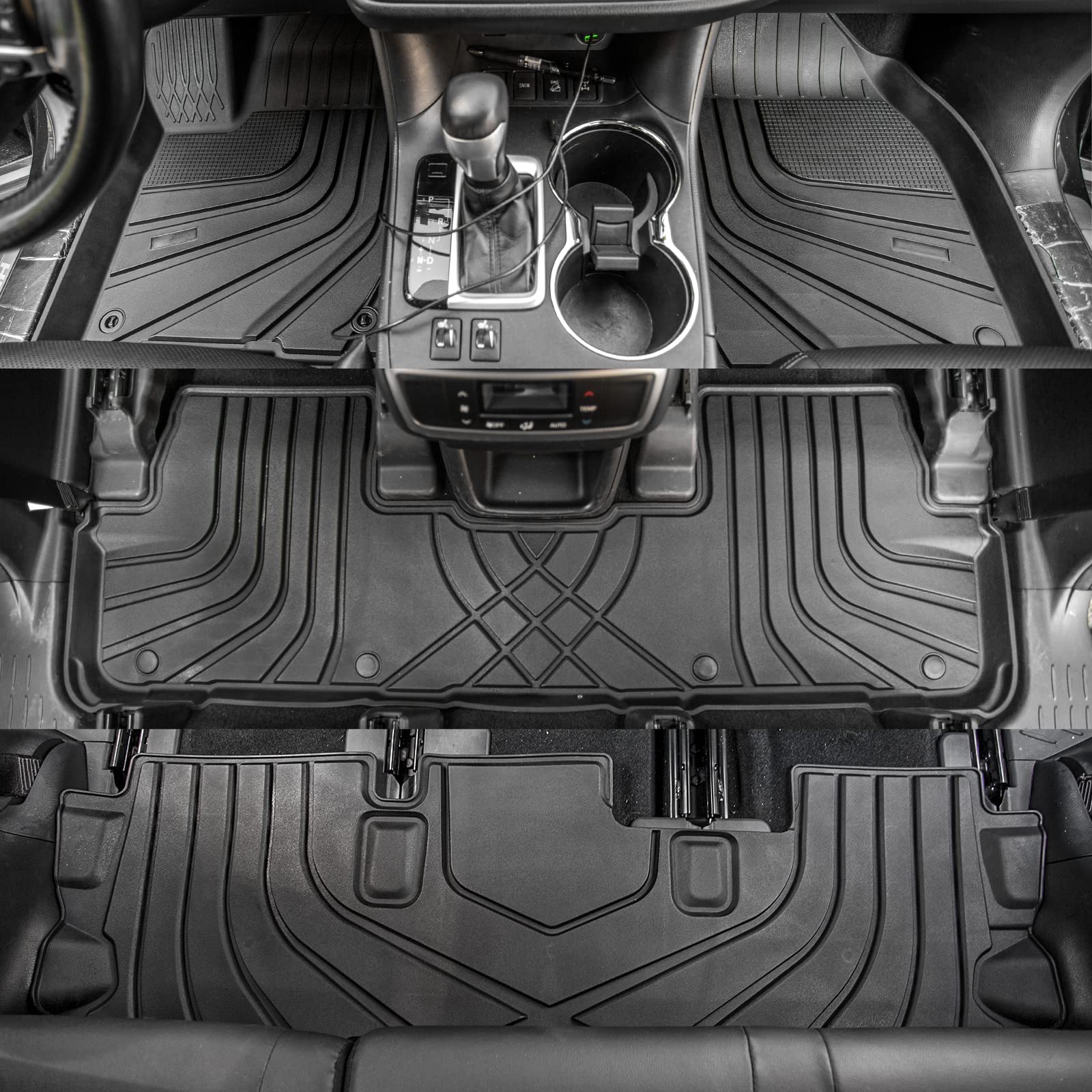 Bomely Floor Mats Compatible With 2014-2019 Toyota Highlander Cargo Liner Tpe Back Seat Cover Protector 2018 7 Seats Highlander