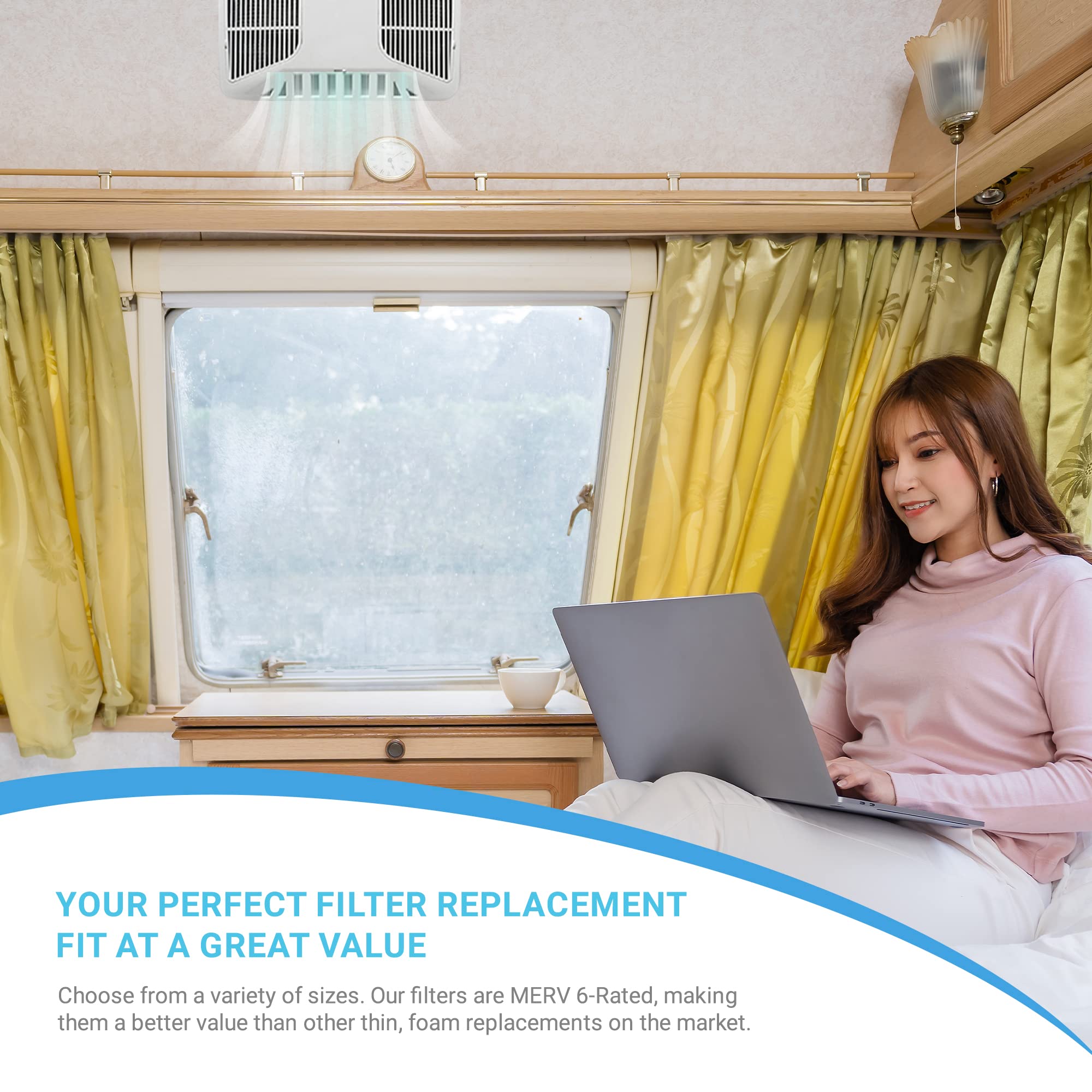 Ac Filter - Air Conditioner Replacement Filters - Rv Air Cleaner - Camper Accessories For Travel Trailers - Easy To Install Vent