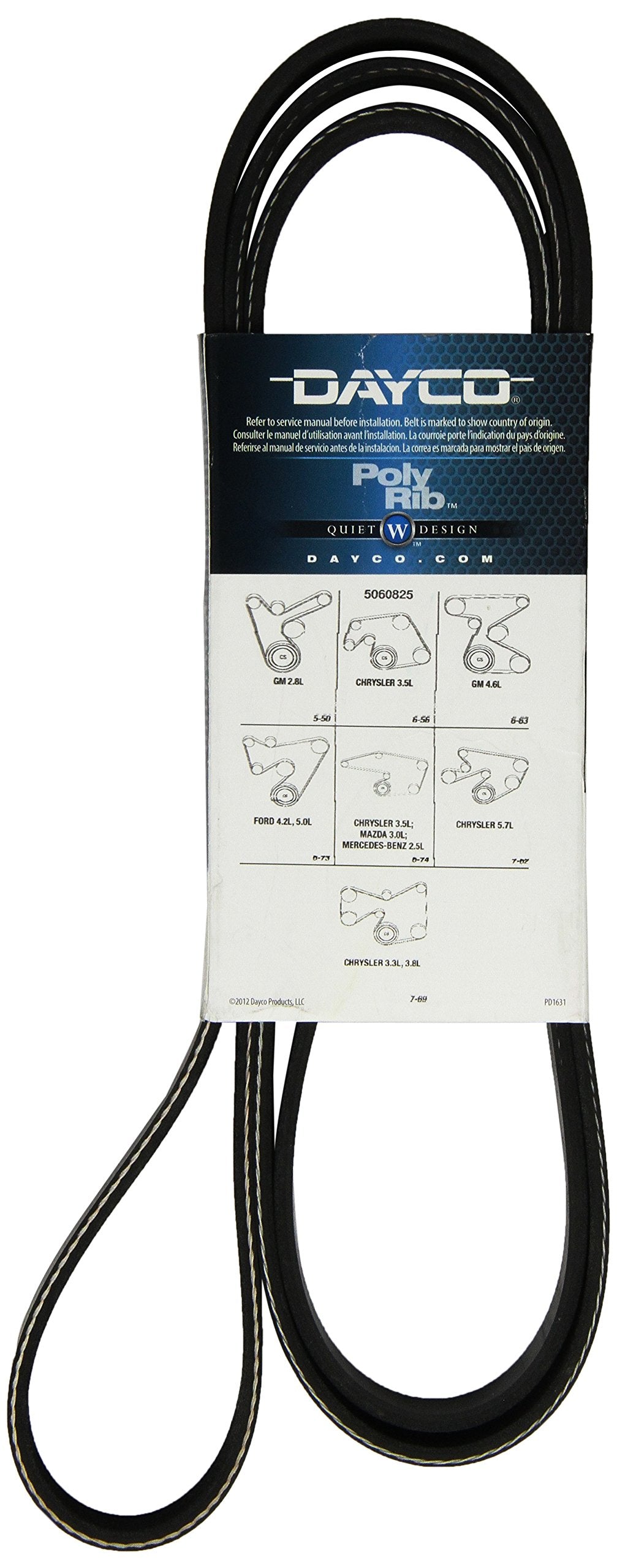 Dayco 5060825 Serpentine Belt , Black