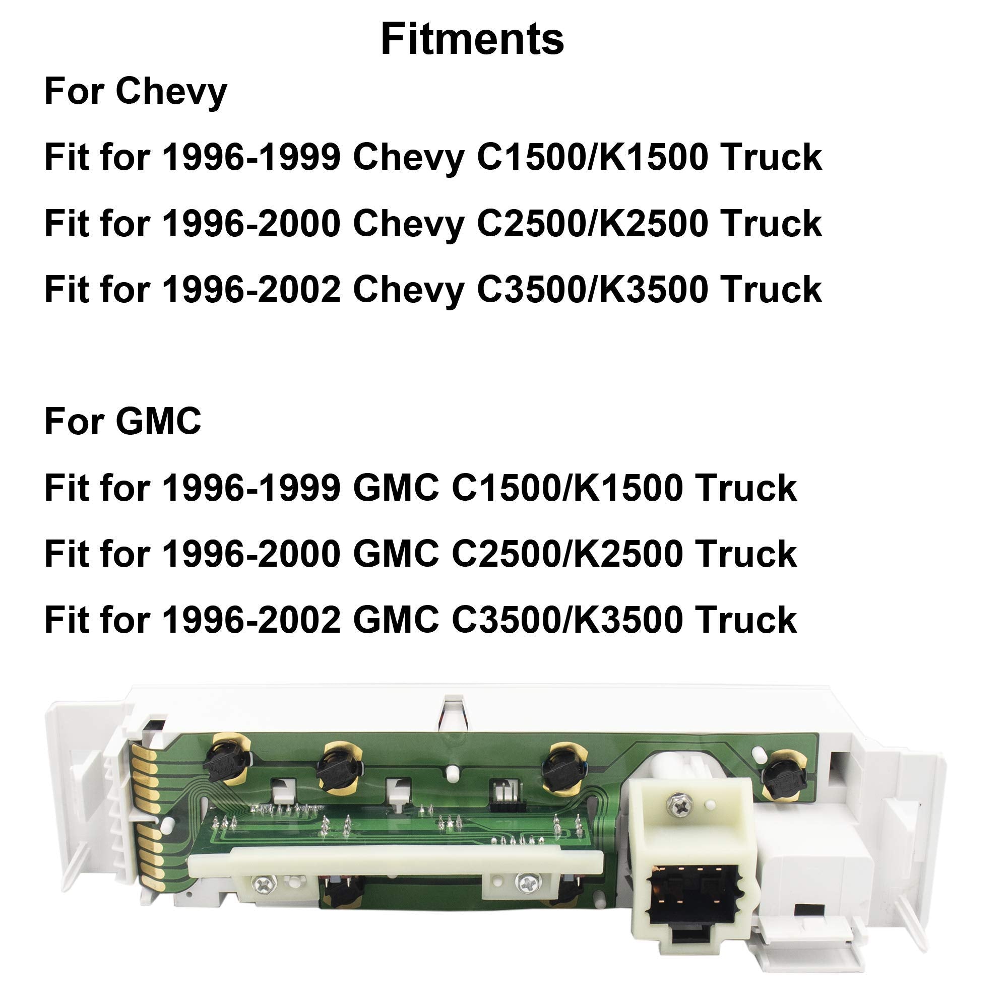 MOCW 9378815 15-72548 599-007 AC Heater Control Panel Climate Control Module Switch Without Rear Window Defogger for 1996-1999 C