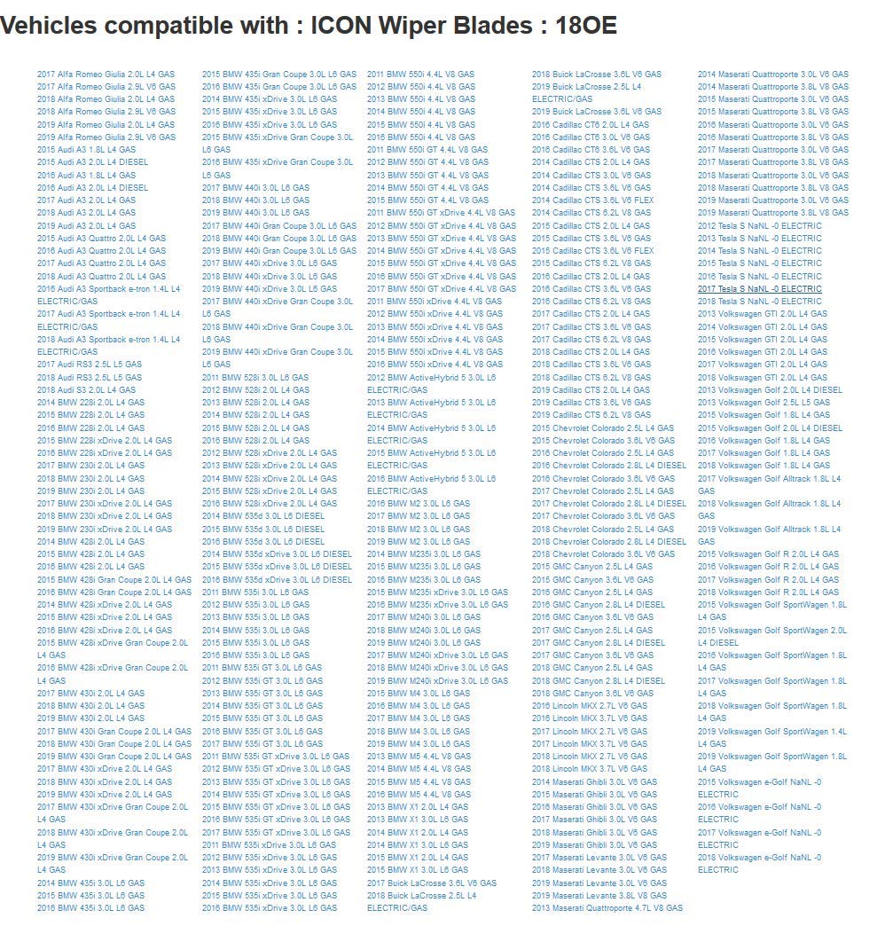 Bosch 18Oe Icon Premium Beam Wiper Blade; 18'' - Single