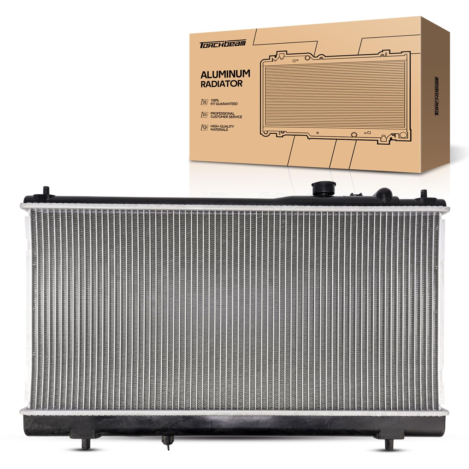 Torchbeam Car Aluminum Core Radiators Compatible with 2005-2007 CTS, 2004 CTS 3.6L, 2004 CTS 5.7L Transmission Oil Cooler Includ