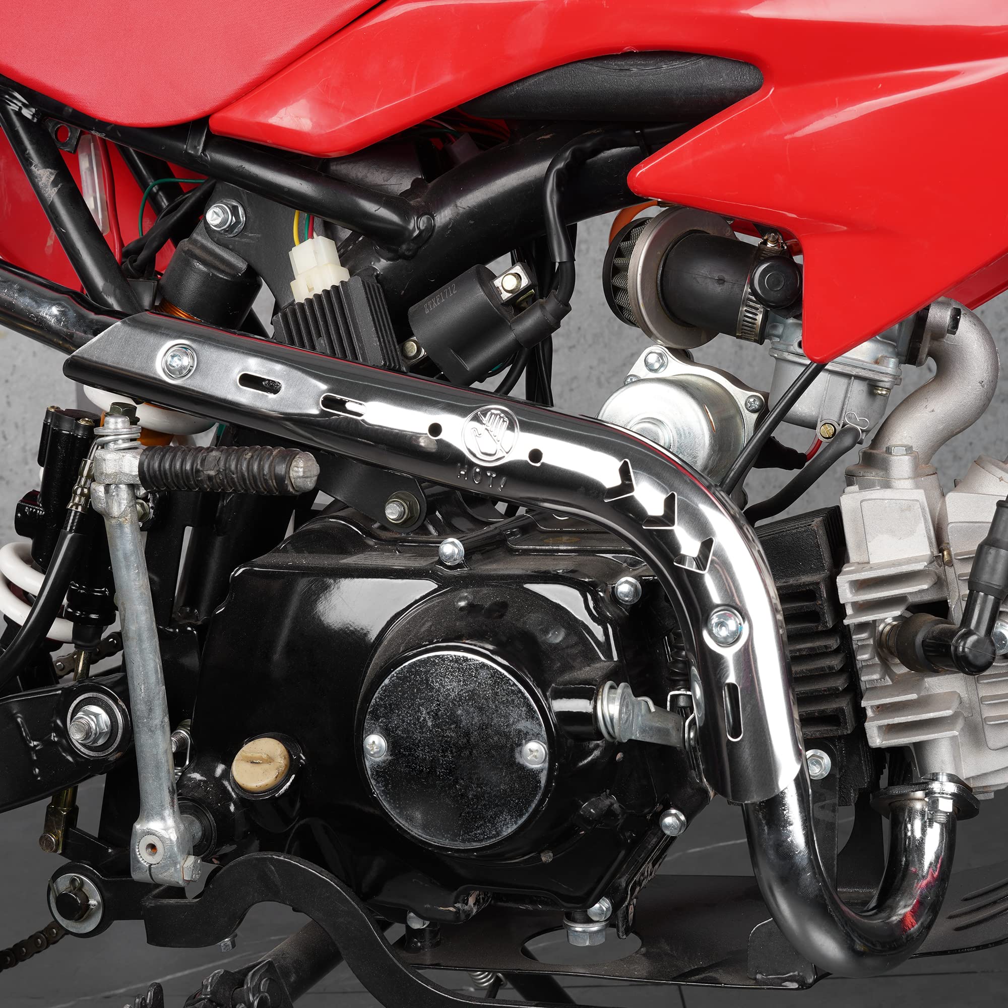 28Mm Exhaust Muffler Silencer Pipe Assembly For Crf50 Xr50 Gy6 70Cc 110Cc 125Cc Ssr Sr110 Rocketa Taotao Db14 Db10 Xpro Db-X20 Sdg Coolster Pit Dirt Bike Motocross - Red